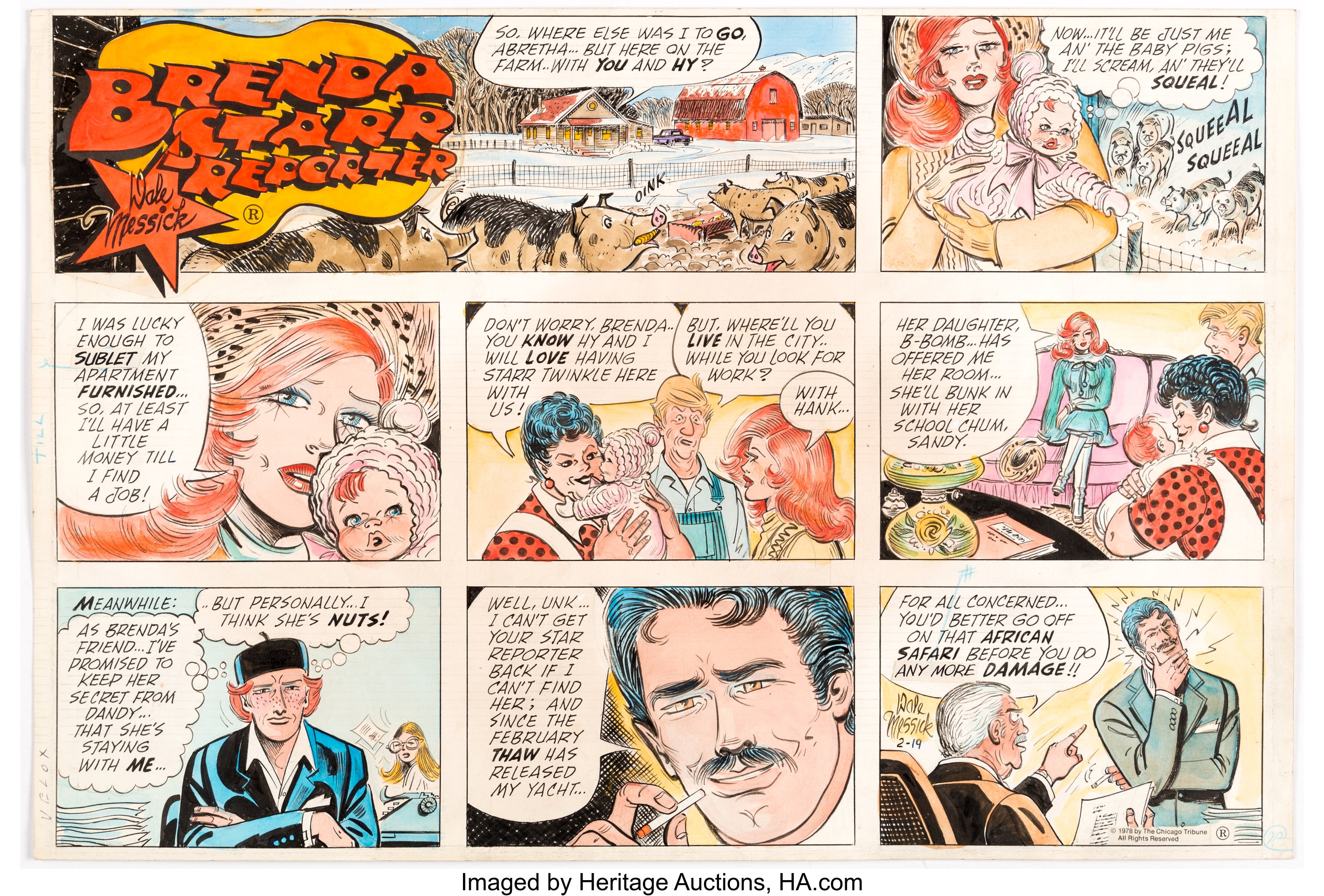 Brenda Starr Comic Strip Porn - Dale Messick Brenda Starr Hand-Colored Sunday Comic Strip Original | Lot  #11503 | Heritage Auctions