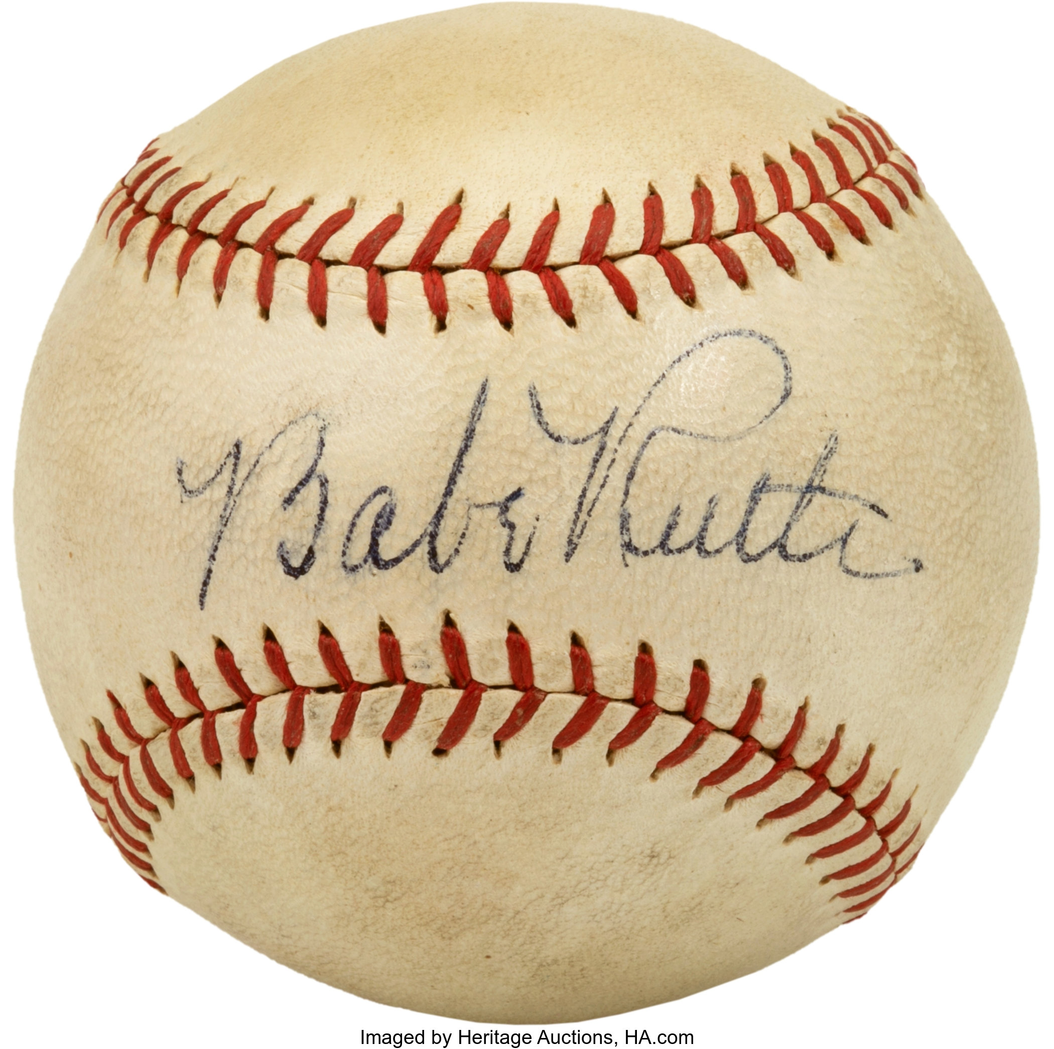 Lot Detail - Babe Ruth Signed Baseball - PSA/DNA Grade 7.5