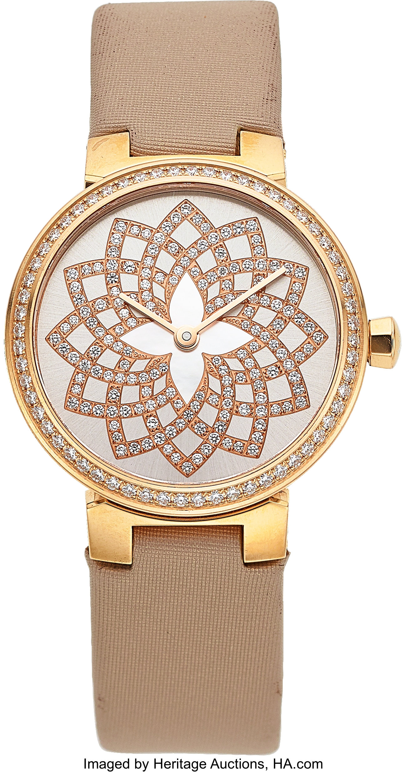 Louis Vuitton, Tambour Slim Infini 28, 18k Rose Gold, Quartz, Circa, Lot  #54151