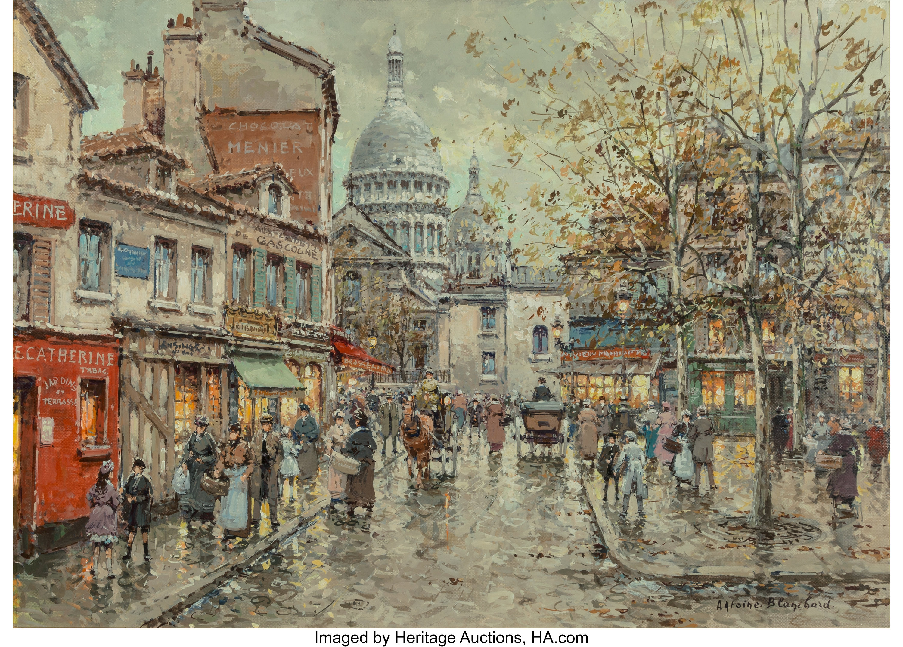 Antoine Blanchard French 1910 19 Place Du Tertre Sacre Coeur Lot Heritage Auctions