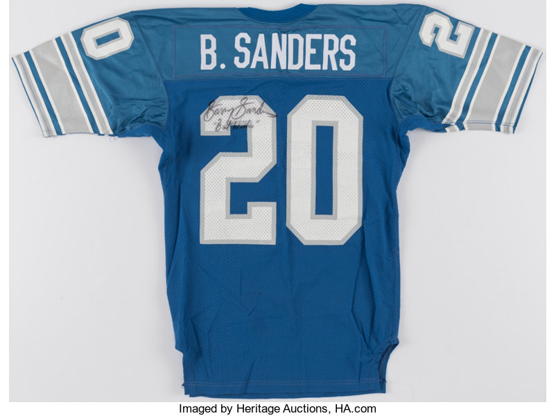 1991 Barry Sanders Signed Team-Issued Jersey.  Autographs