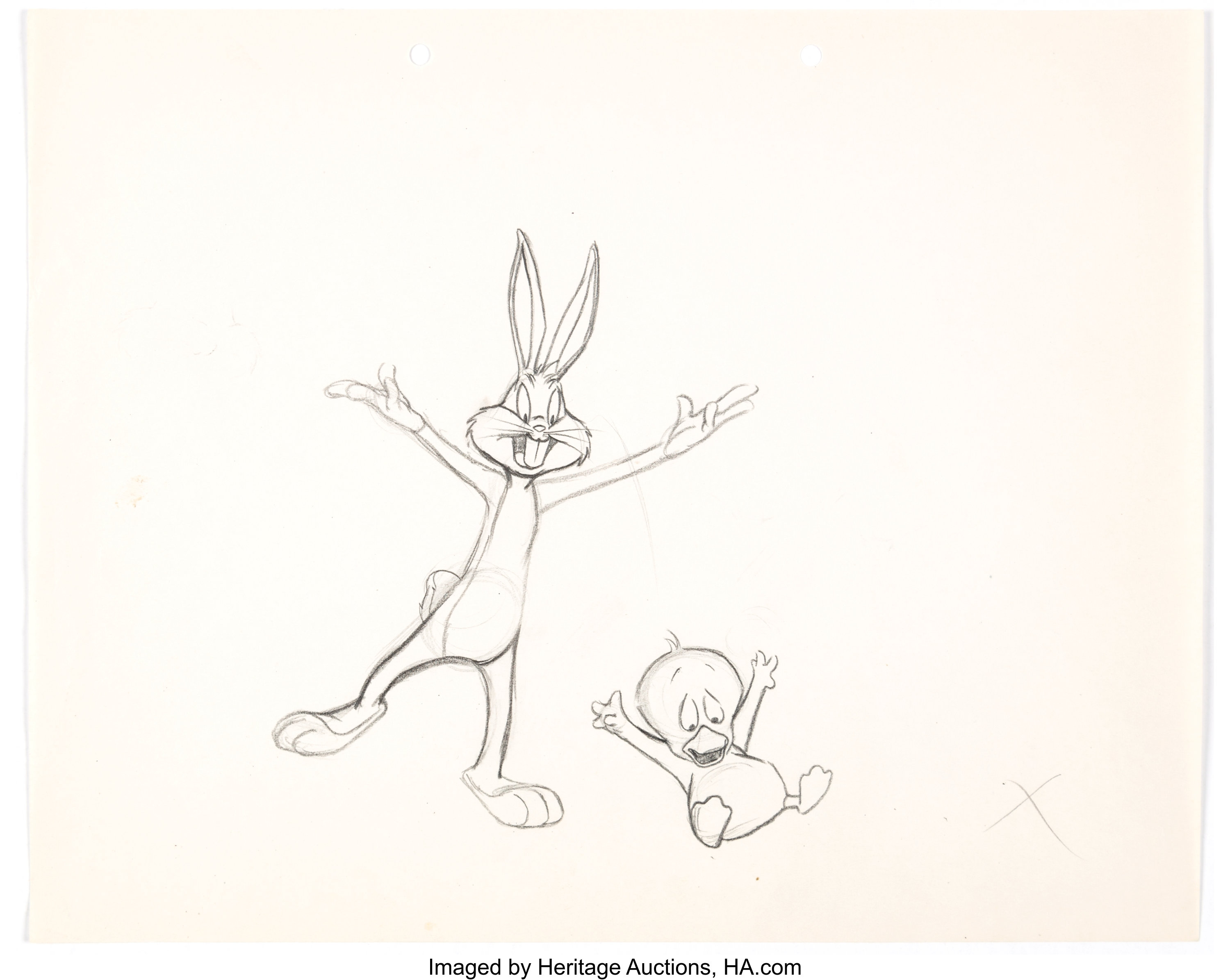 Bugs Bunny Animation Drawing by Robert McKimson (Warner | Lot #15573 ...