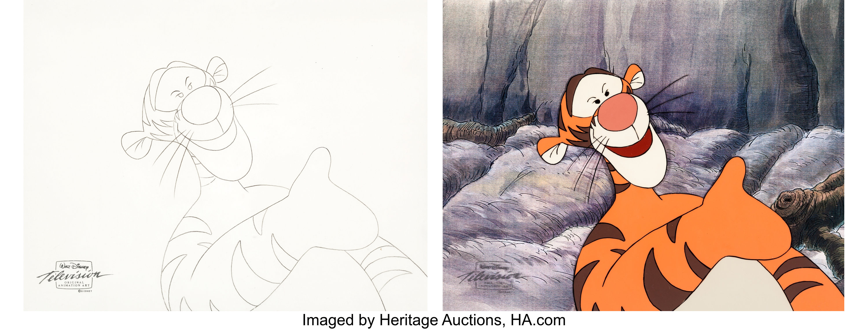 The New Adventures Of Winnie The Pooh Tigger Production Cel And Lot 99900 Heritage Auctions