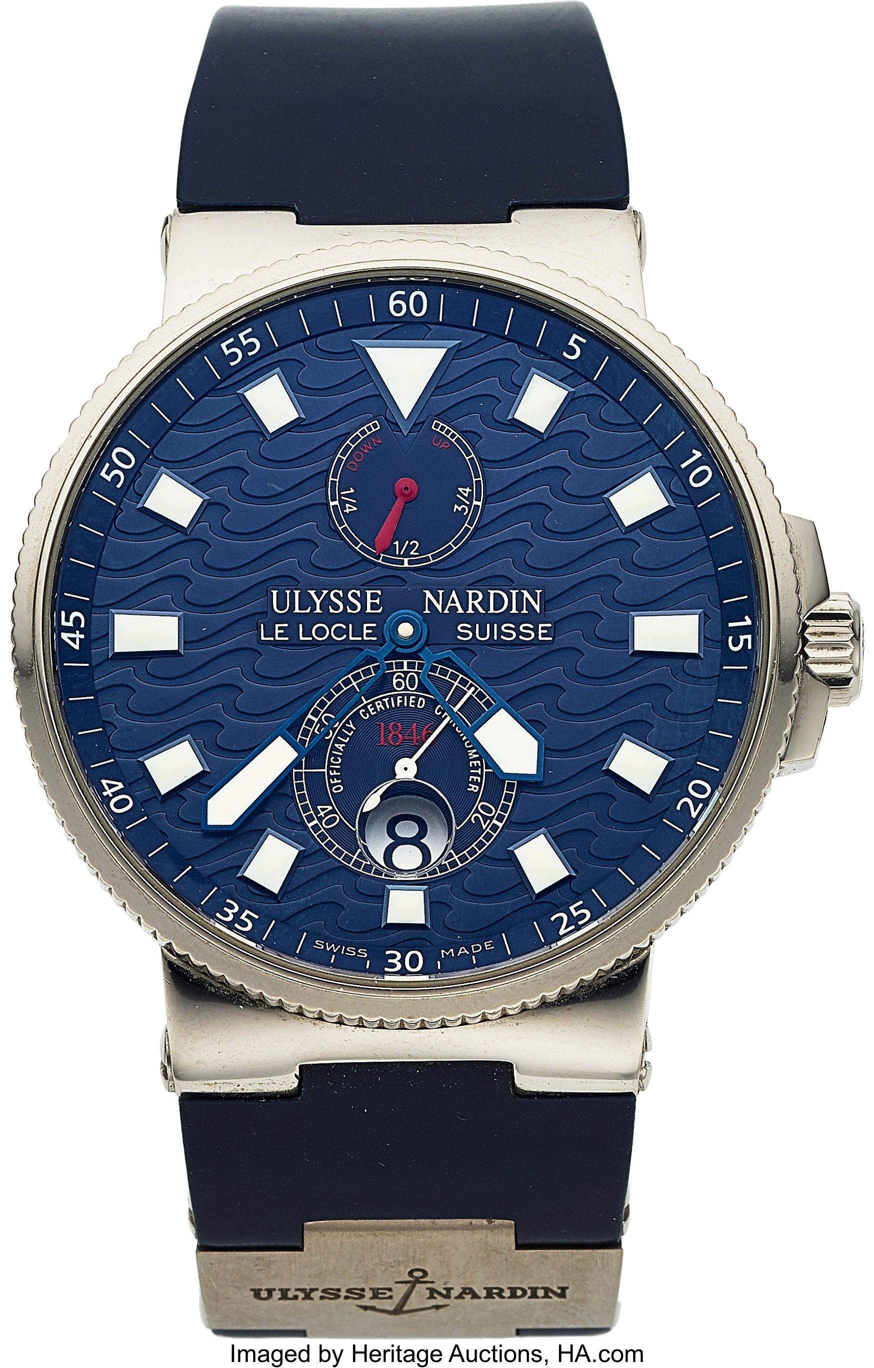 Ulysse Nardin Maxi Marine Chronometer Blue Wave Stainless Steel