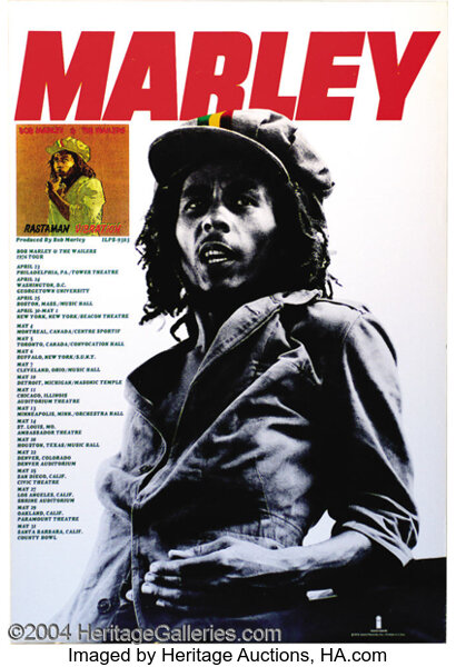 Bob Marley and the Wailers - Concert Tour Poster (1976