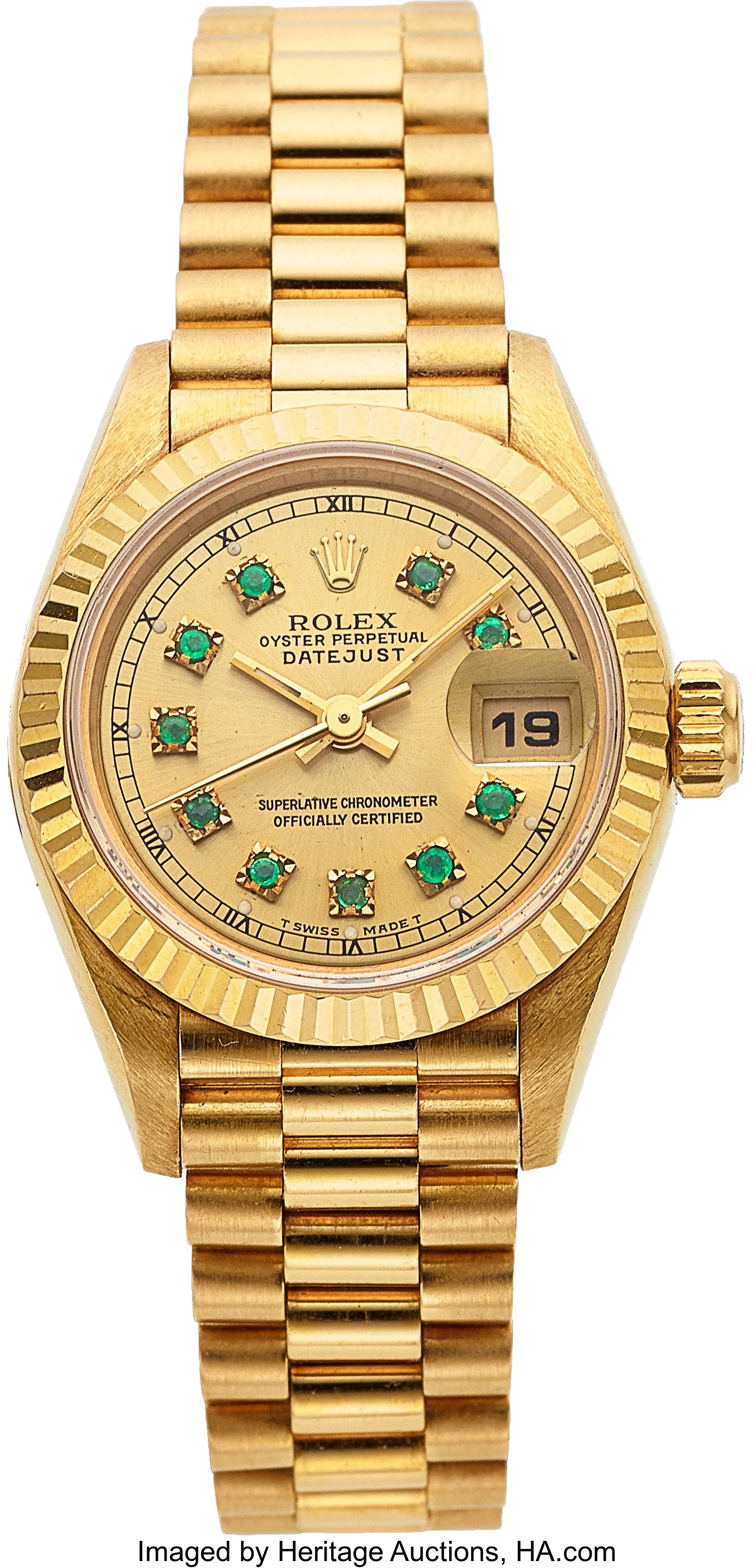 Sold at Auction: Wristwatch Rolex Oyster Perpetual Datejust 18K with  Diamonds