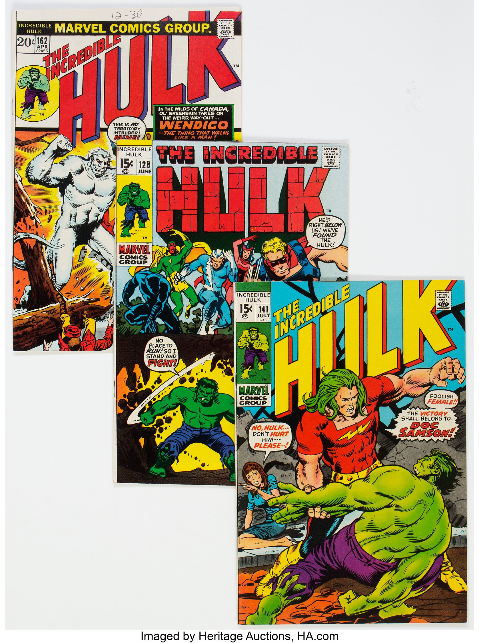 The Incredible Hulk Group of 35 (Marvel, 1969-77) Condition: | Lot ...