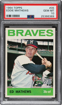 Lot - 1964 Topps #35 Eddie Mathews Milwaukee Braves Baseball Card