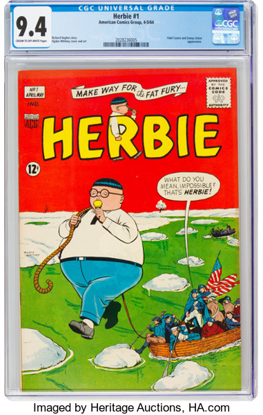 Silver Age (1956-1969):Humor, Herbie #1 (ACG, 1964) CGC NM 9.4 Cream to off-white pages....