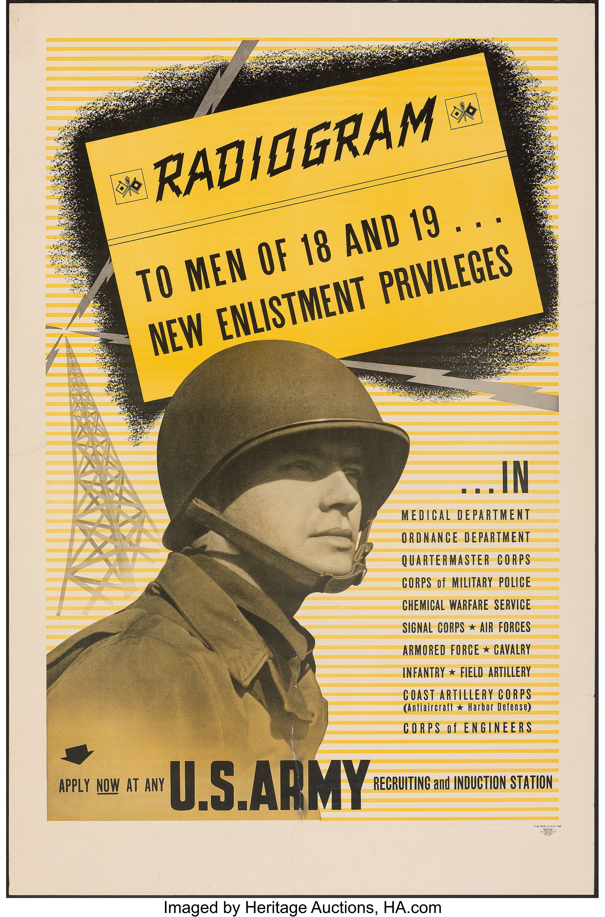 World War Ii Propaganda 1943 Rolled Fine Army Recruitment Lot Heritage Auctions