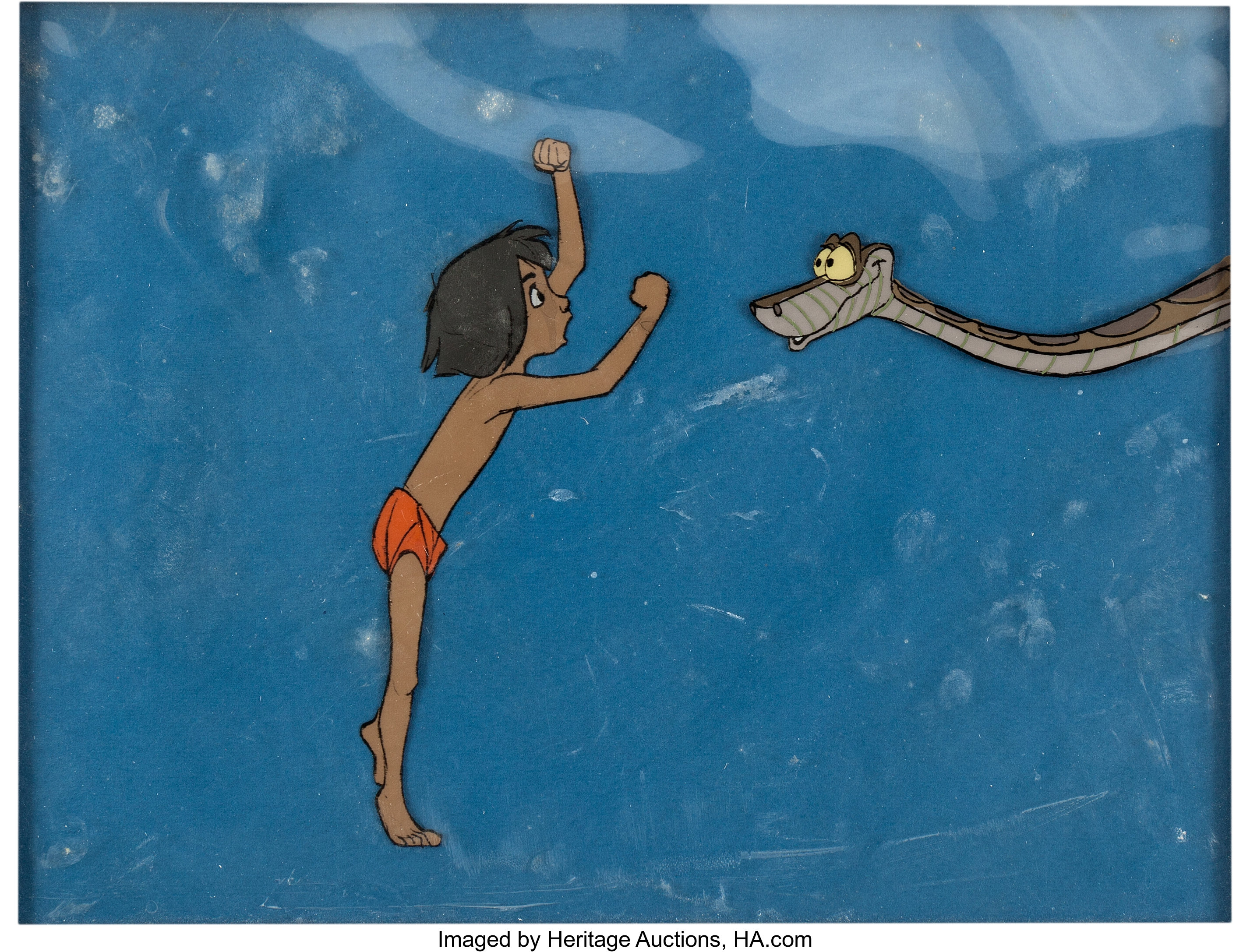 The Jungle Book Mowgli And Kaa Production Cel Walt Disney Lot 98661 Heritage Auctions 