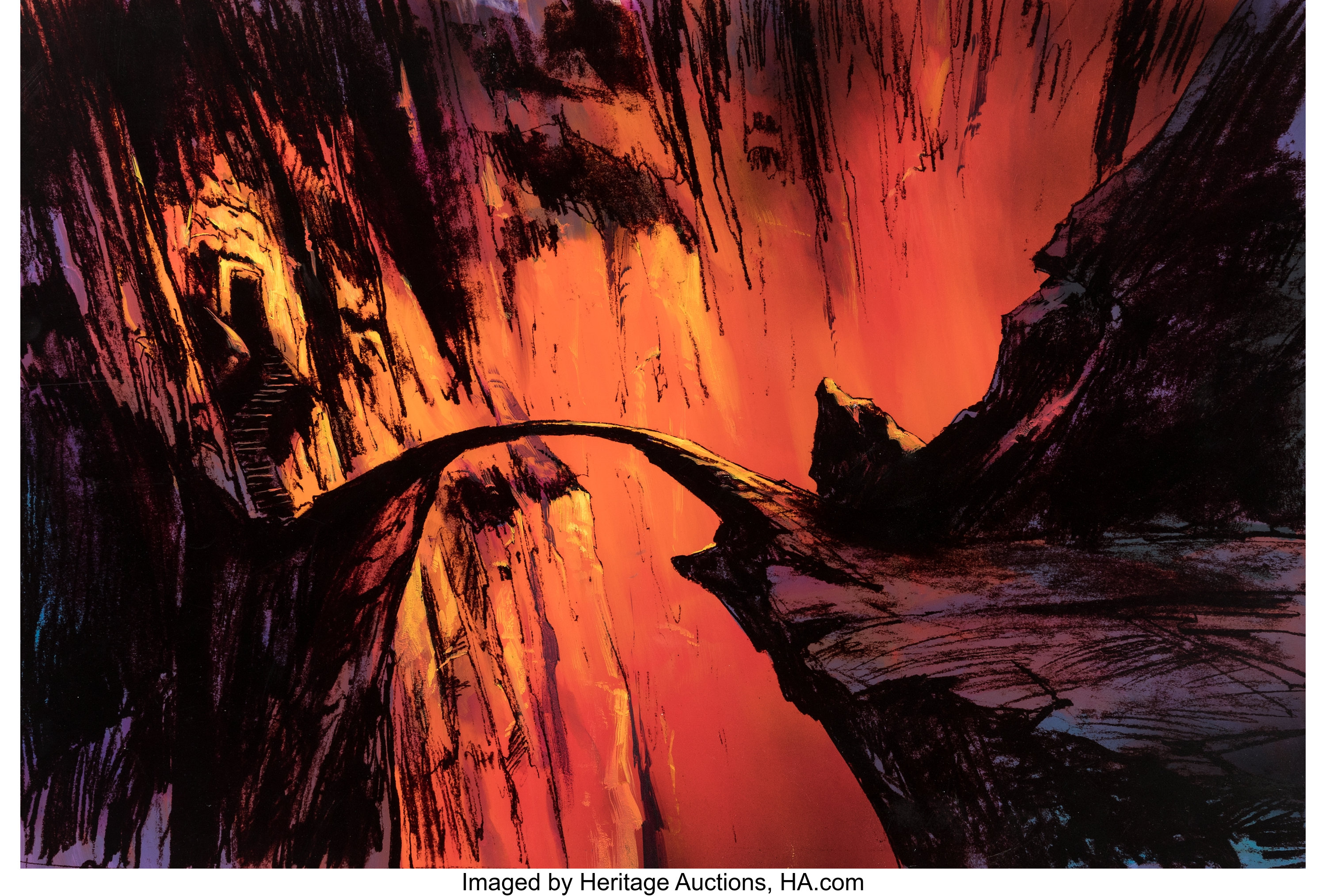 Ralph Bakshi on X: The Bridge of Khazad-dûm background art