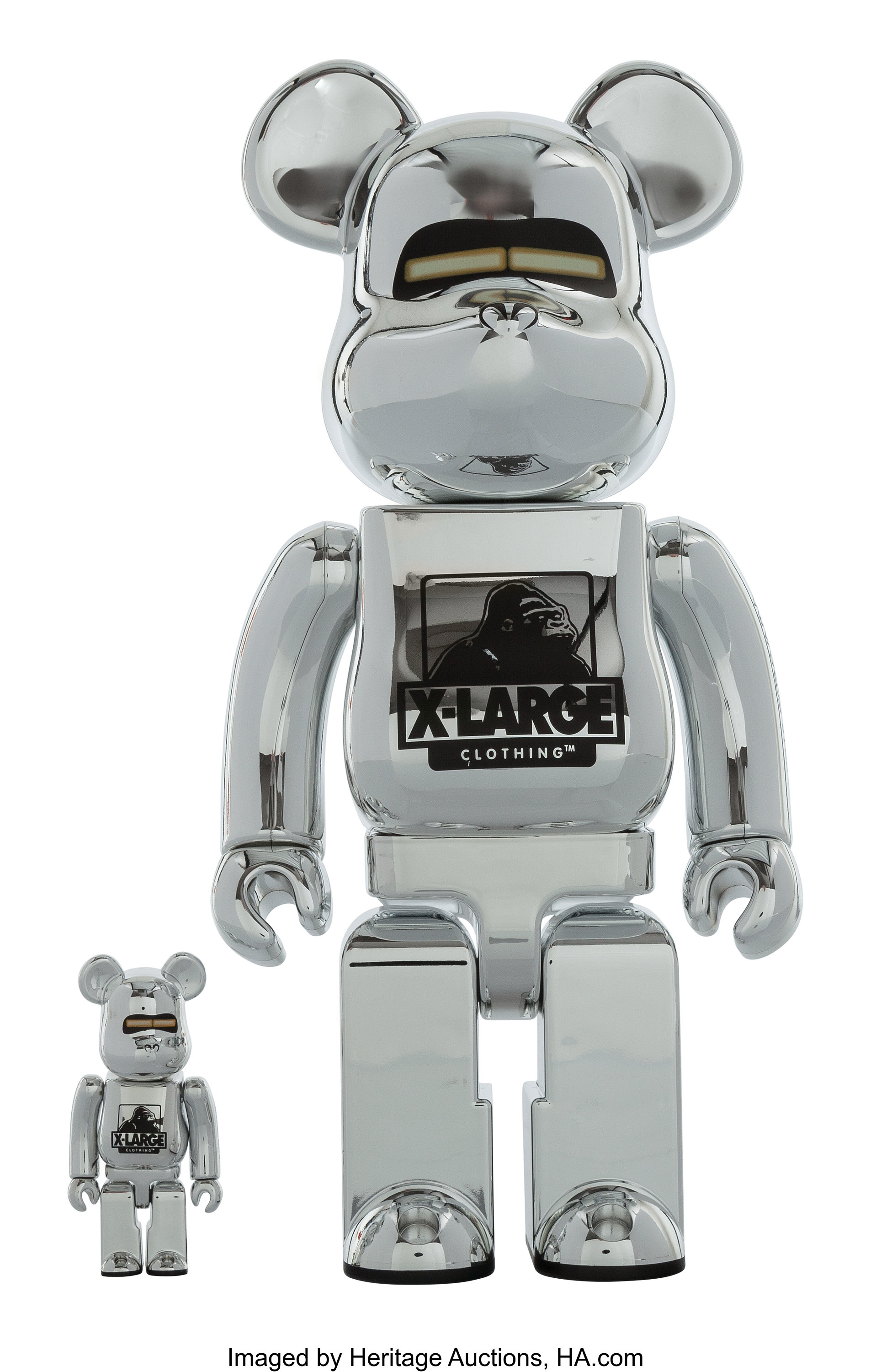 BE@RBRICK X X-LARGE X Hajime Sorayama. Robot 400% and 100% (Silver