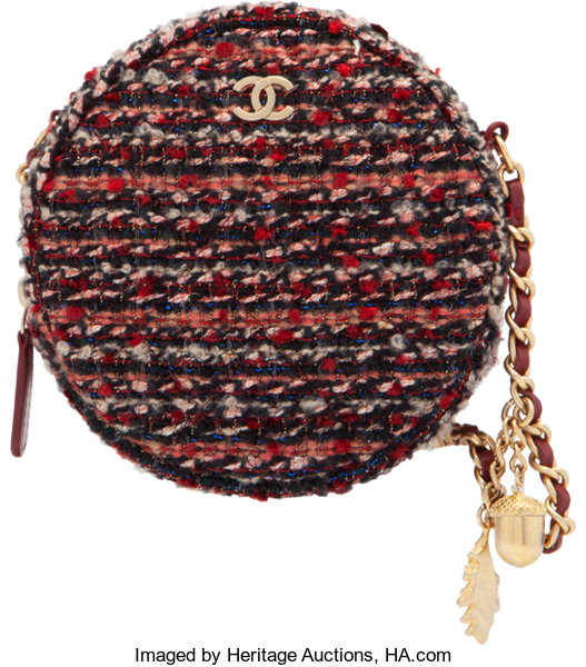 Chanel Round Tweed Shoulder Bag Crossbody Bag Acorn Motif Chain – Timeless  Vintage Company