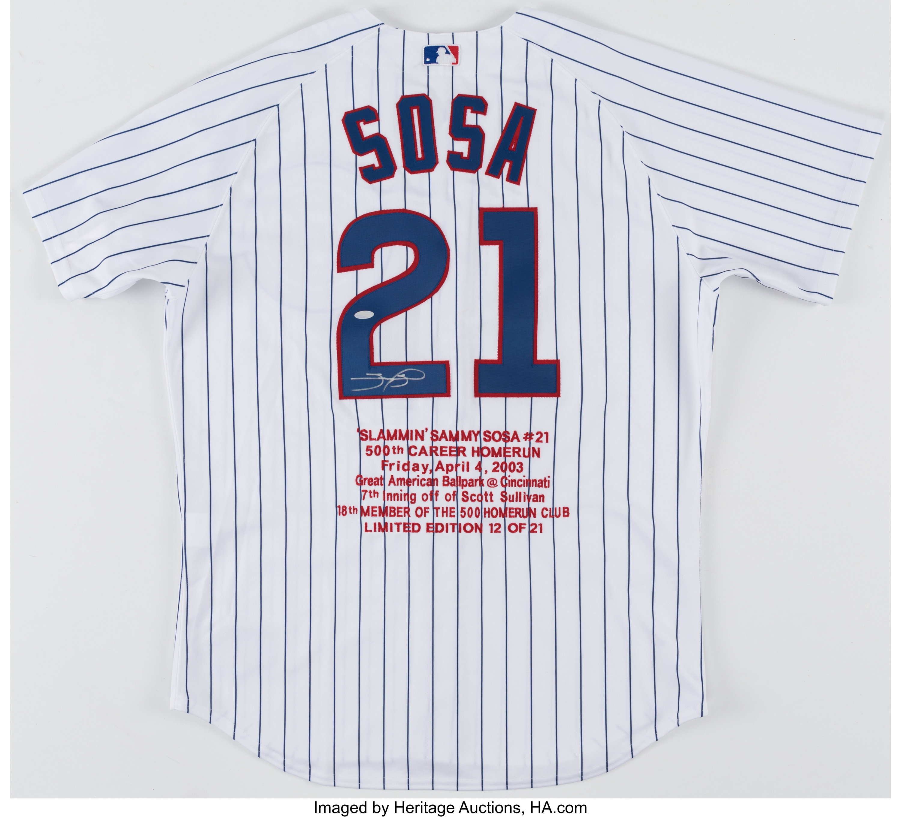 Sammy Sosa Signed Cubs Jersey - Memorabilia Expert