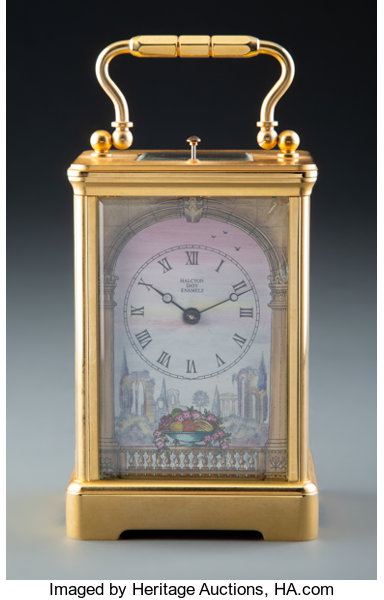 A Halcyon Days Enamels Carriage Clock, Stoke-on-Trent