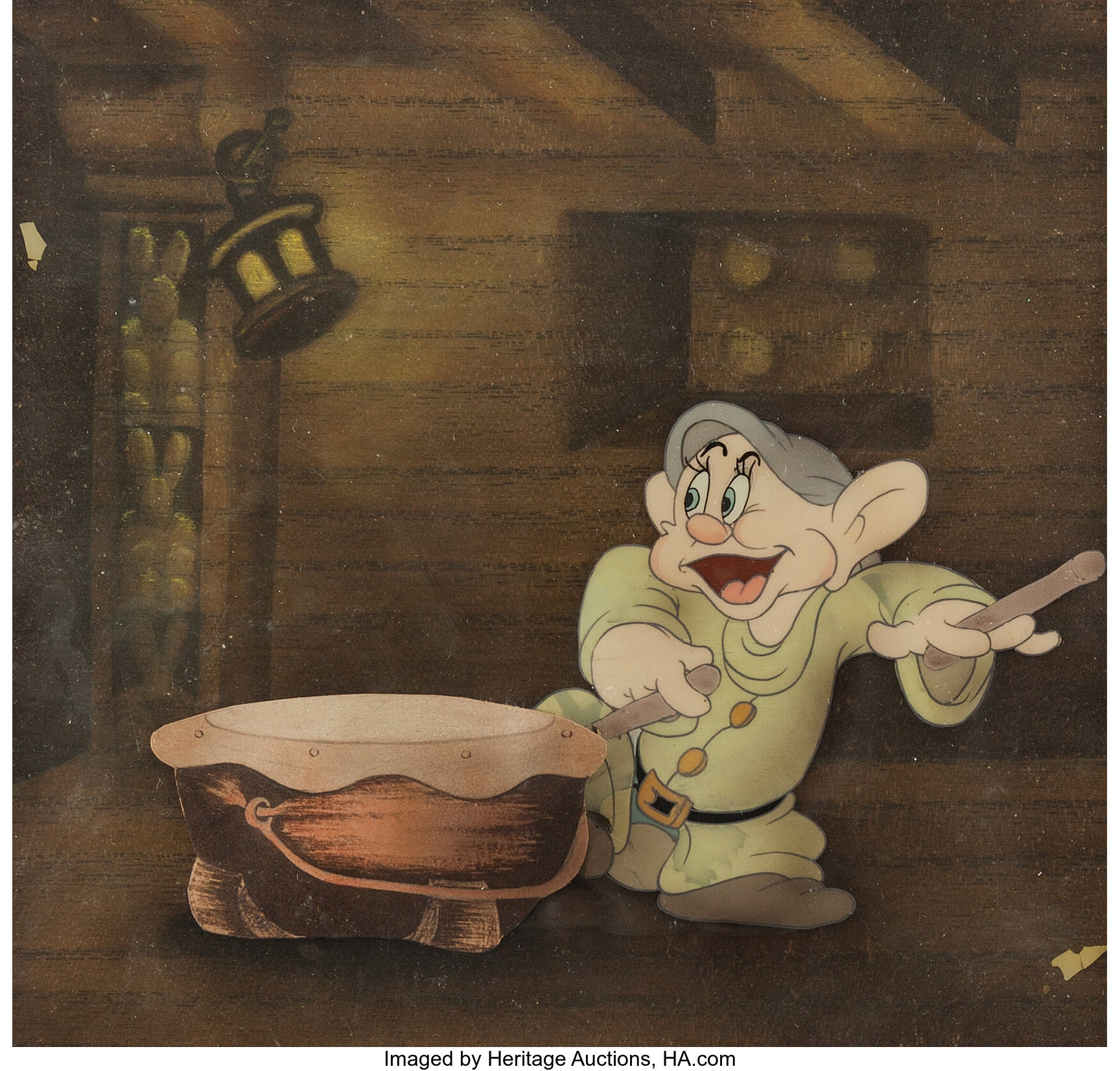 Snow White And The Seven Dwarfs Dopey Production Cel Courvoisier Lot 98502 Heritage Auctions 