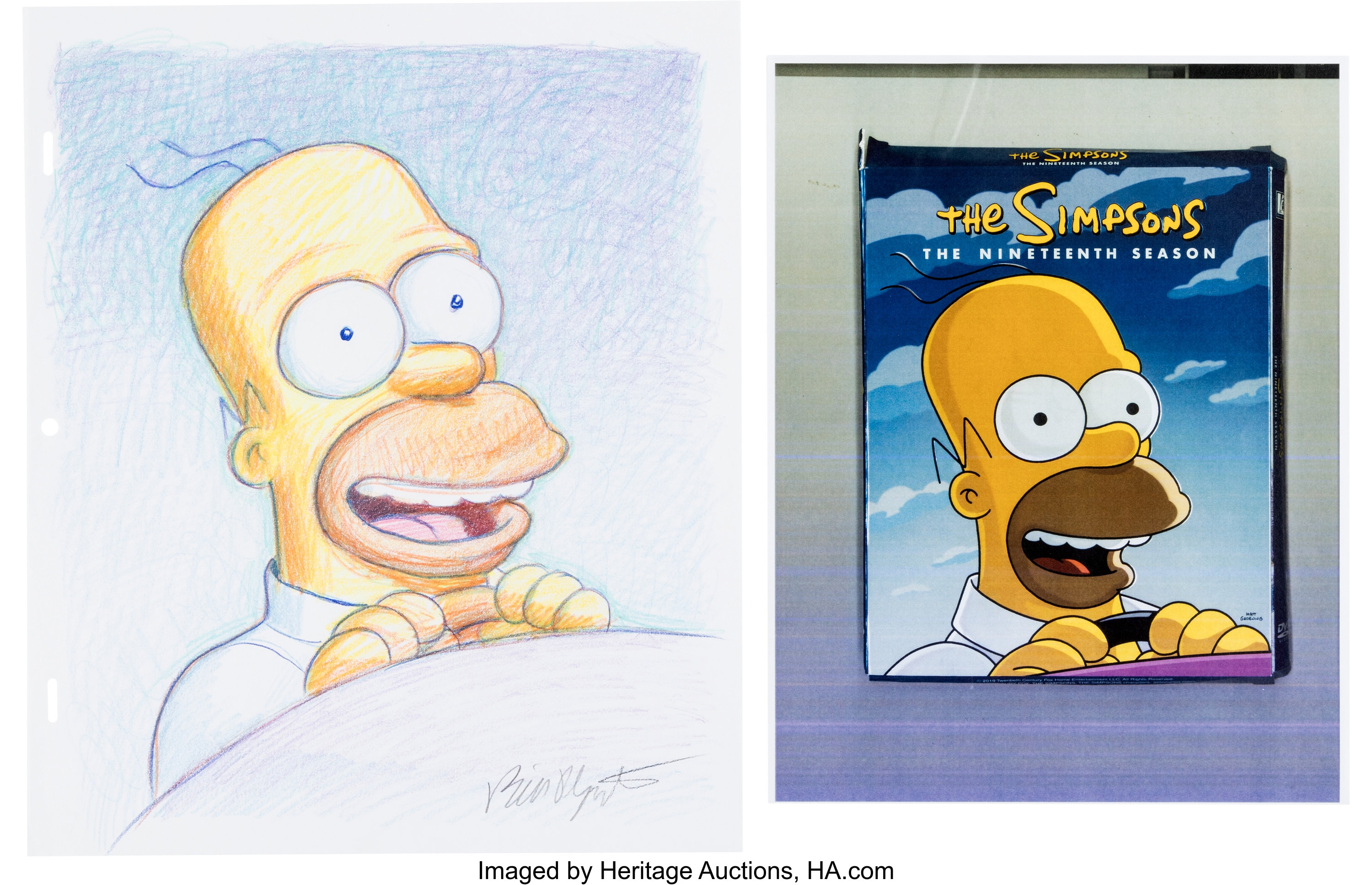 Bill Plympton The Simpsons Season 19 Dvd Box Set Preliminary Cover Lot Heritage Auctions