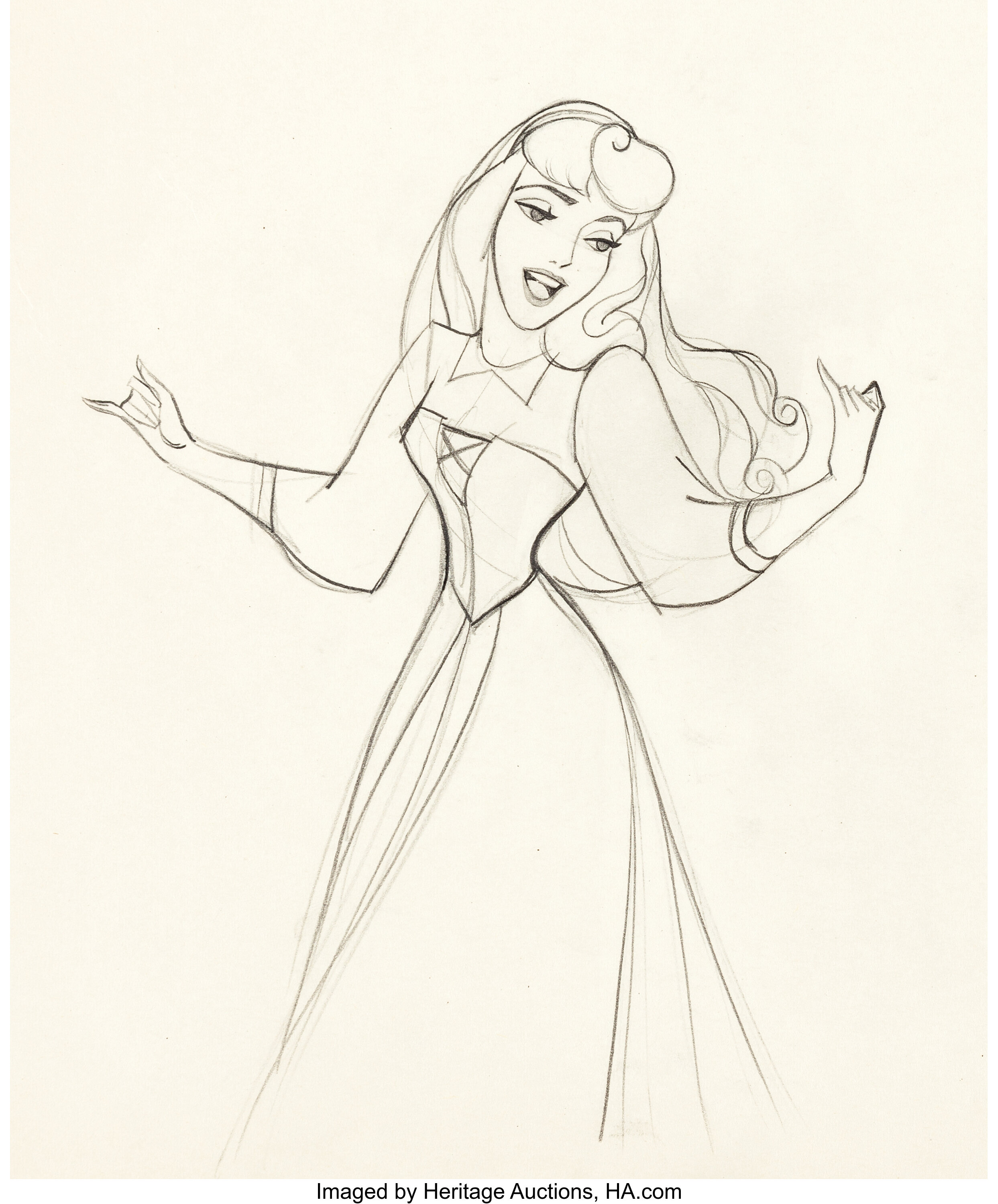 Sleeping Beauty Briar Rose Animation Drawings Group Of 2 Walt Lot Heritage Auctions