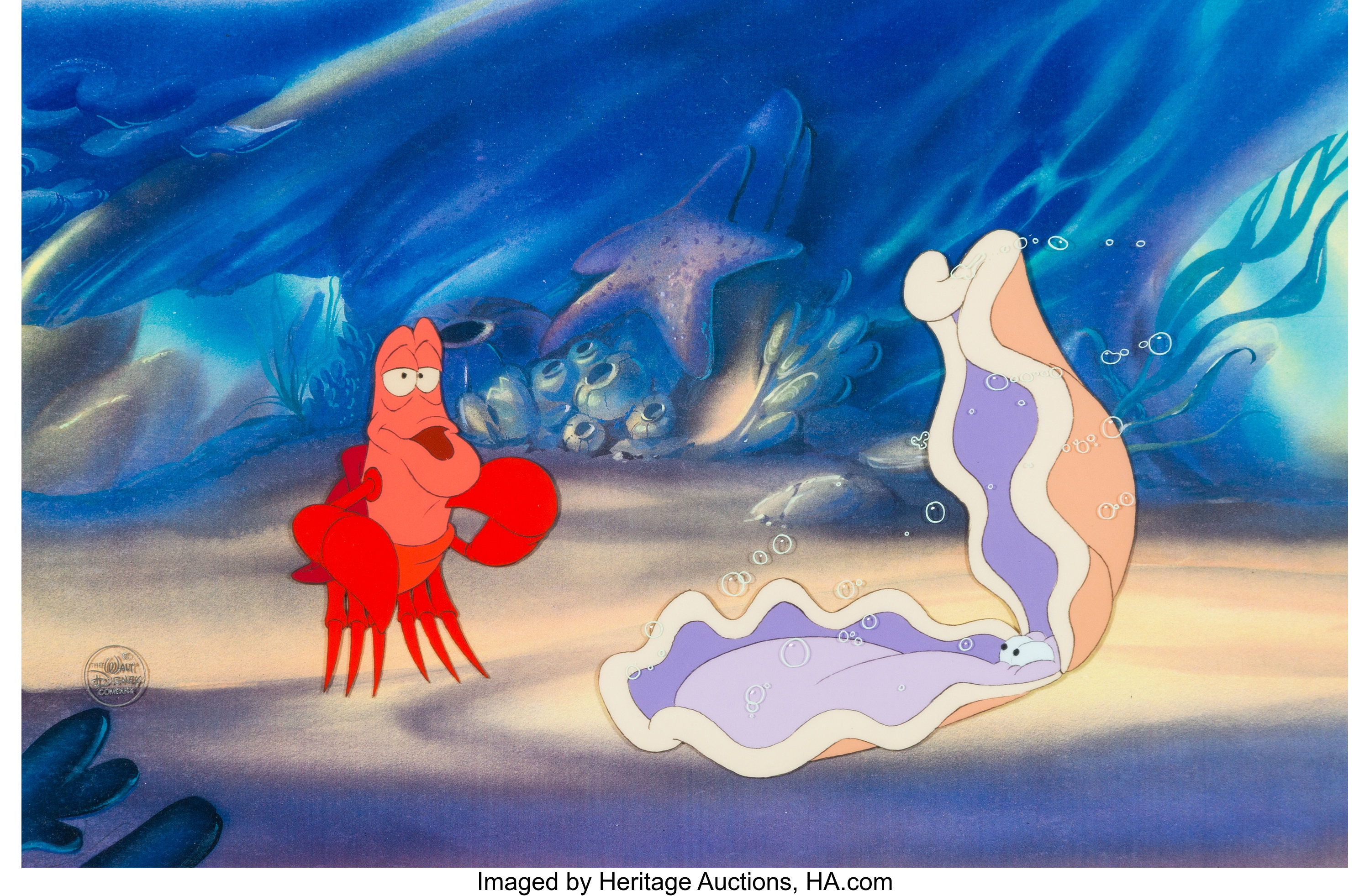 The Little Mermaid Sebastian Production Cel Walt Disney 1989