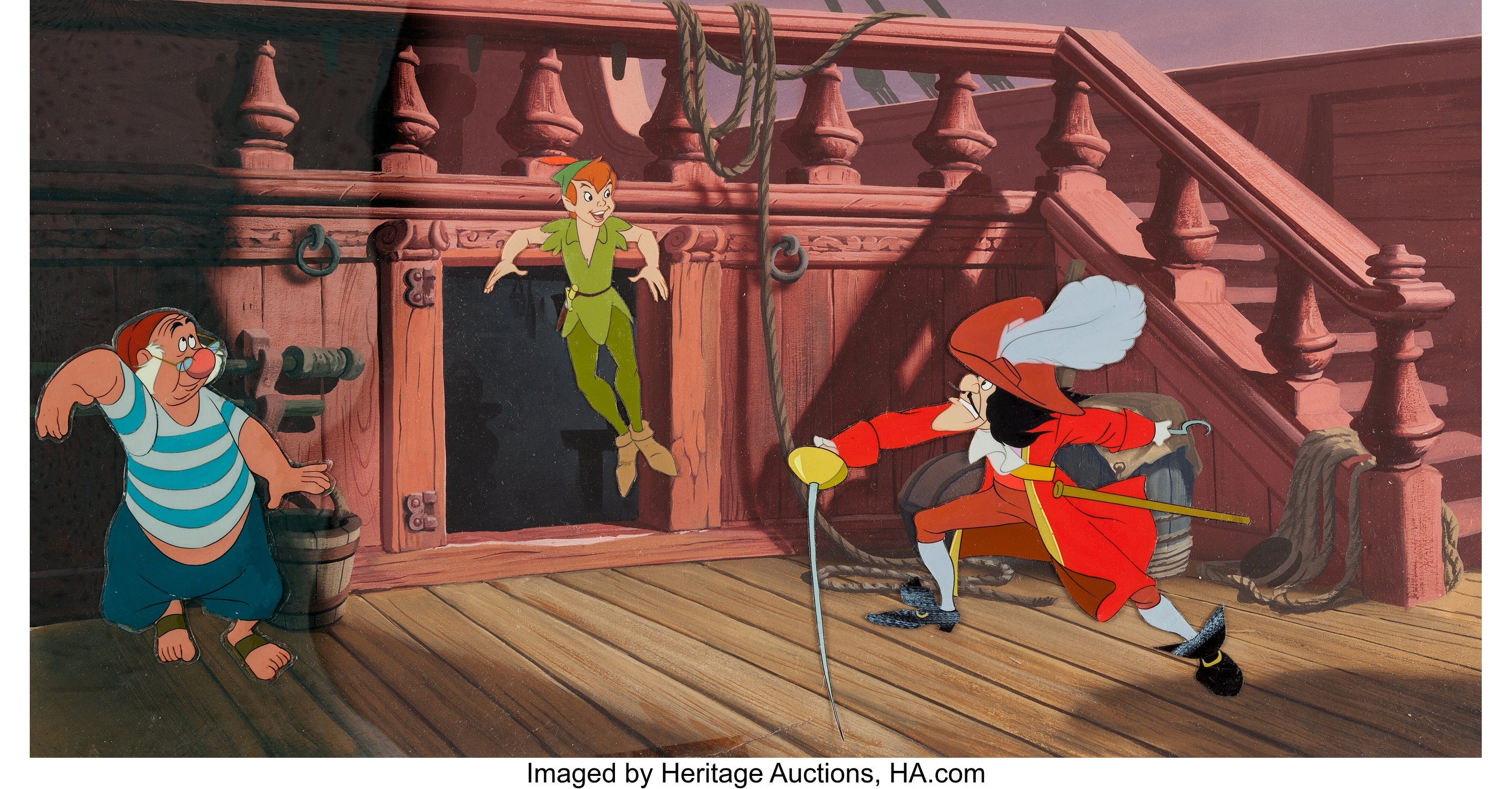 Peter Pan Postcard Captain Hook Mr. Smee Disney Animation 100