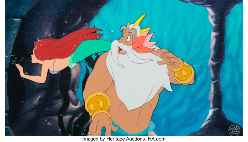 The Little Mermaid Ariel And King Triton Production Cel Walt Lot 986 Heritage Auctions