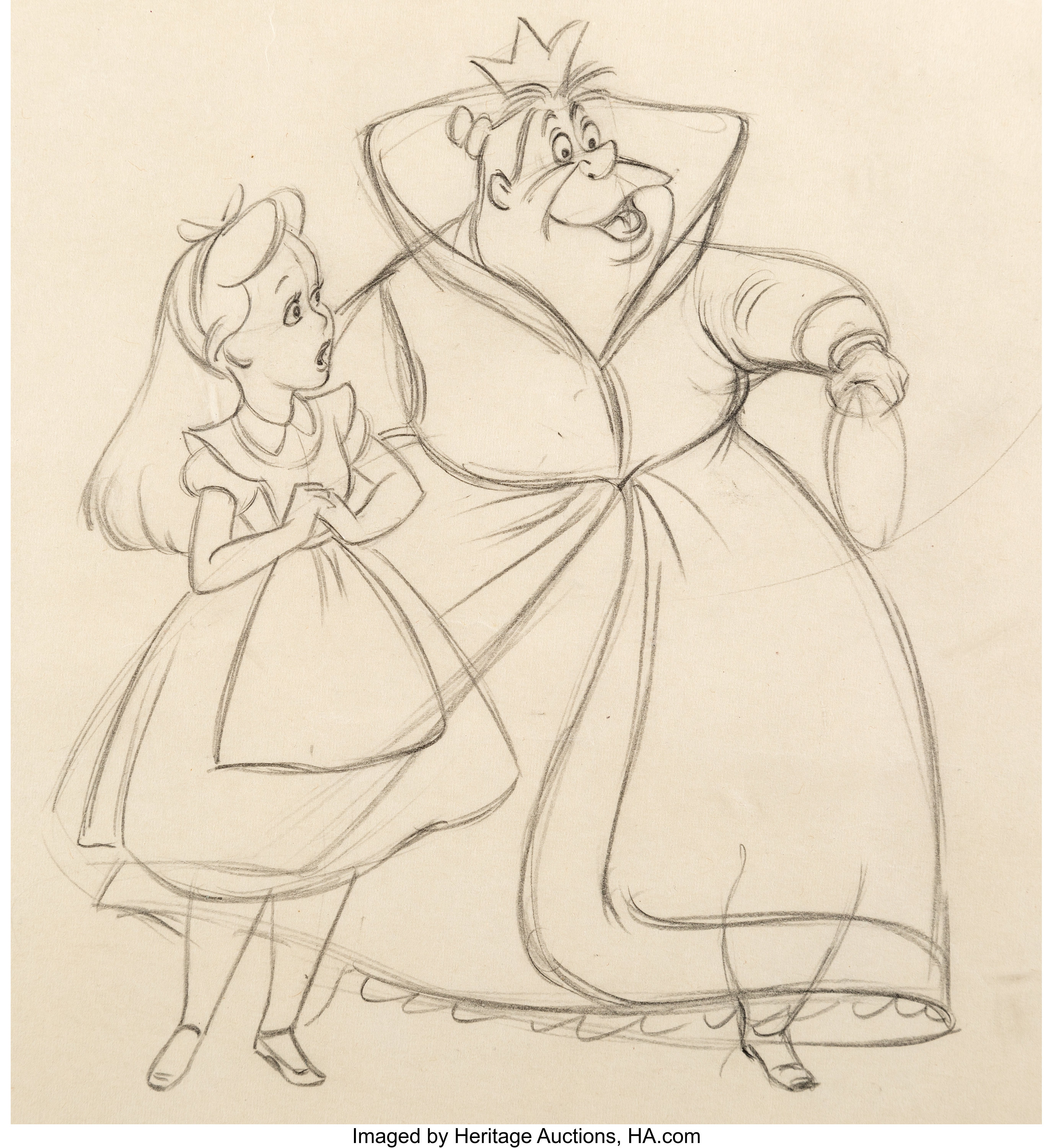 Alice In Wonderland Alice With The Queen Of Hearts Concept Drawing Lot 986 Heritage Auctions