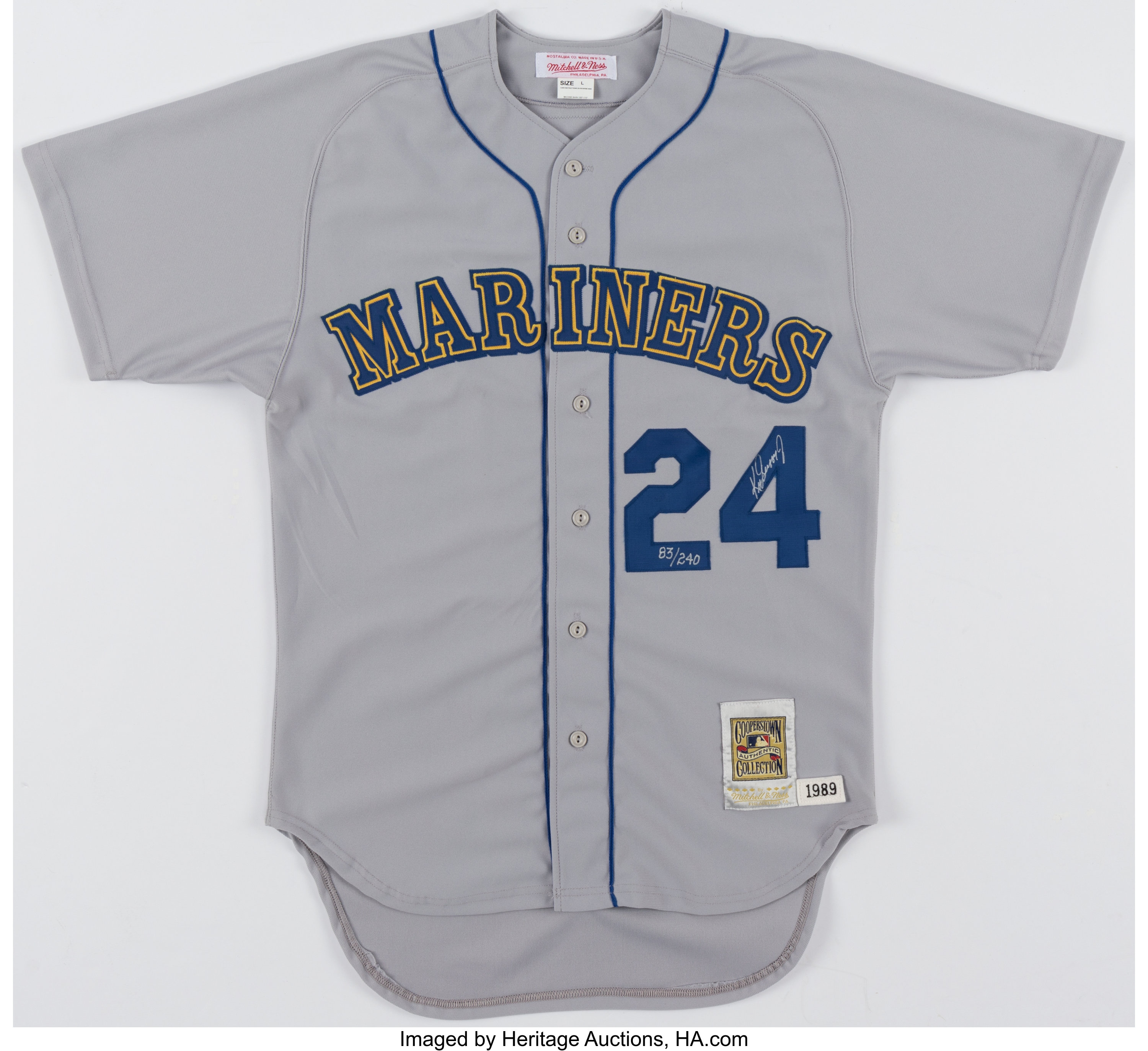 Ken Griffey Jr. White Seattle Mariners Autographed Mitchell & Ness