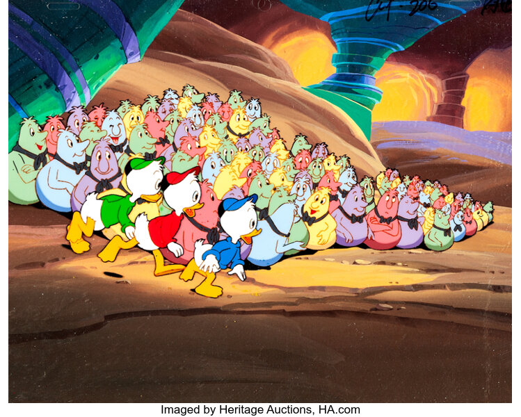 DuckTales Huey Dewey and Louie Production Cel Setup on Master | Lot #99875  | Heritage Auctions