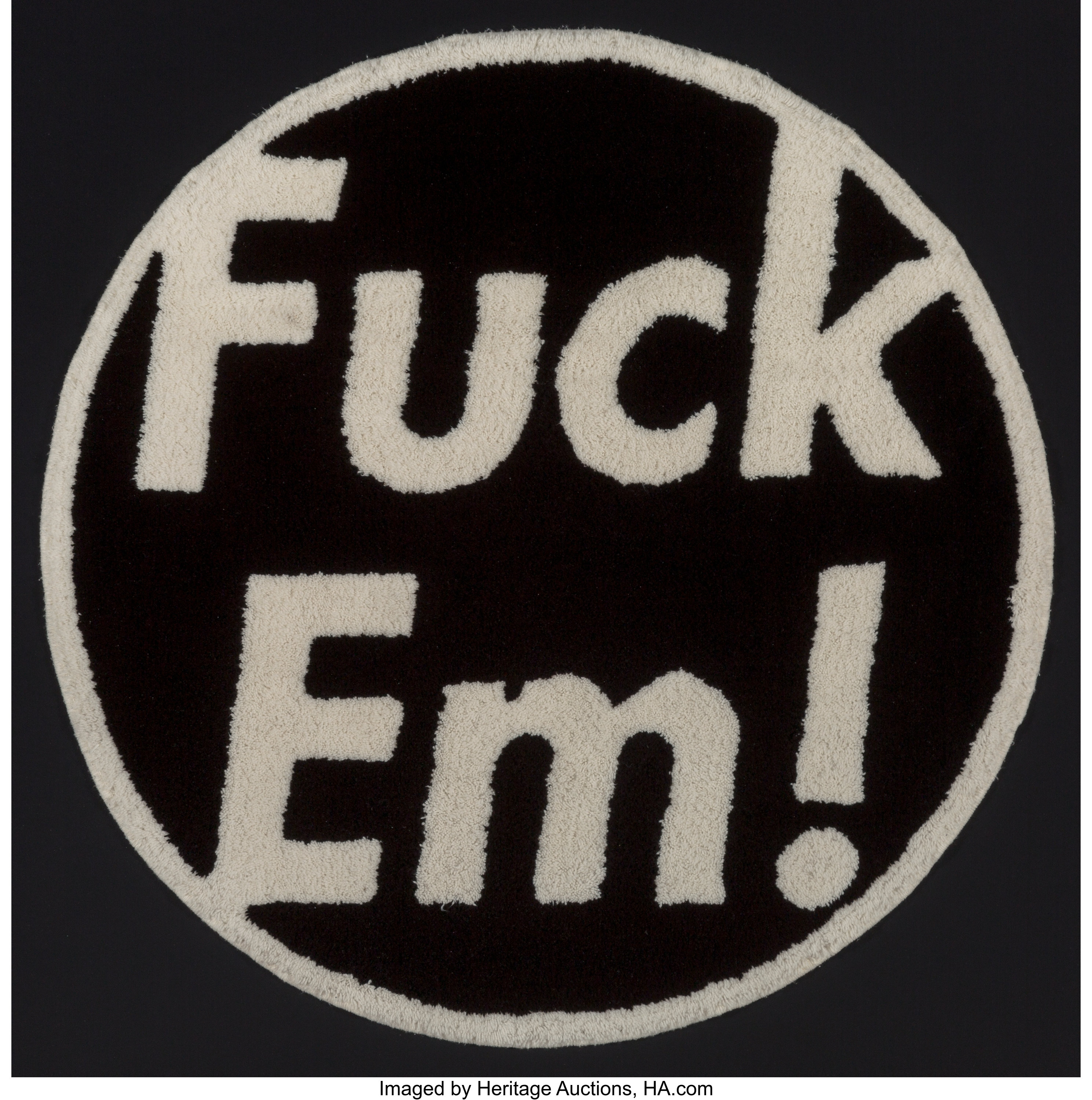 Supreme X Gallery 1950. Fuck Em! (Black), 2009. Acrylic rug. 38