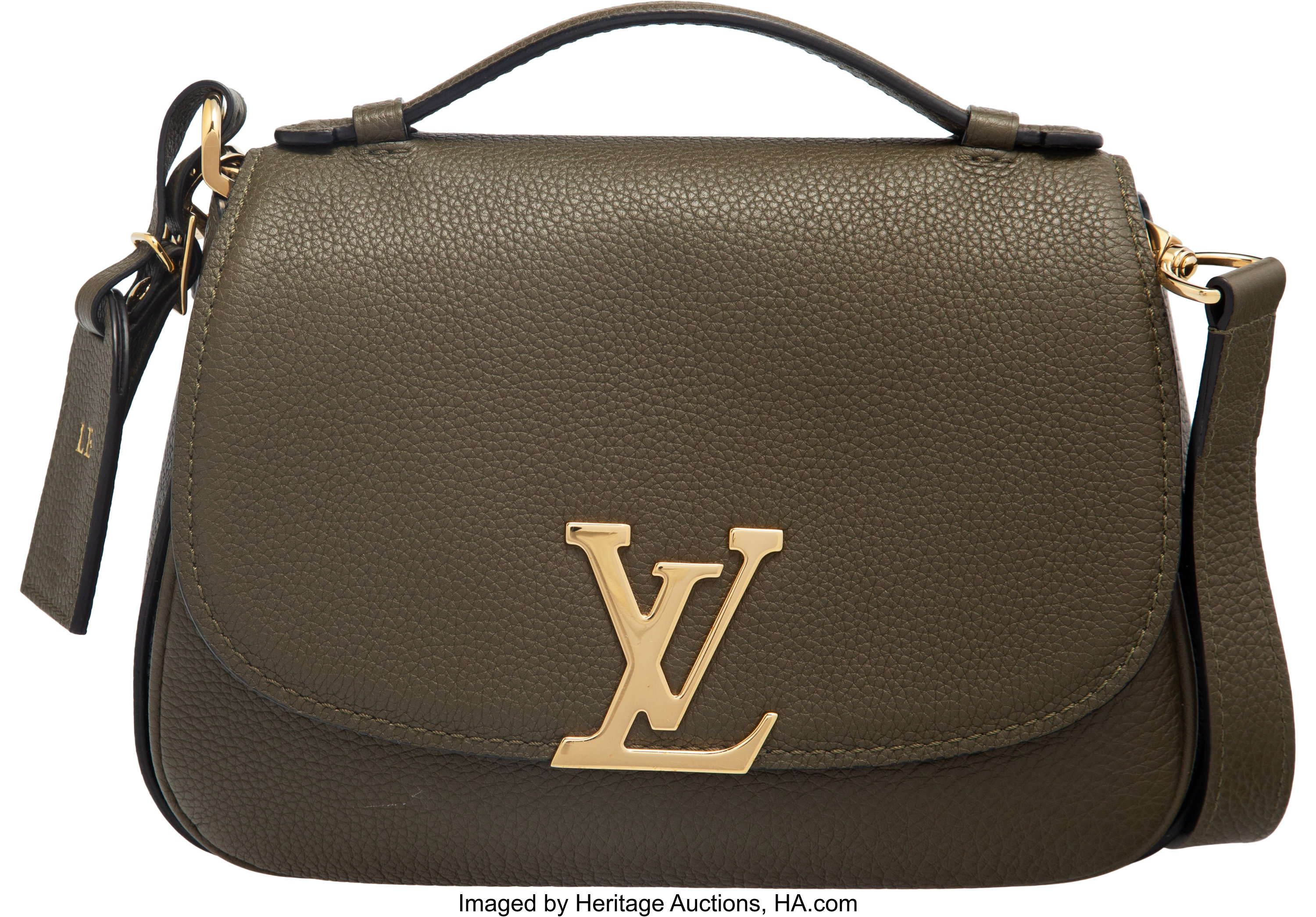 Louis Vuitton Olive Green Leather Vivienne Bag with Gold Hardware