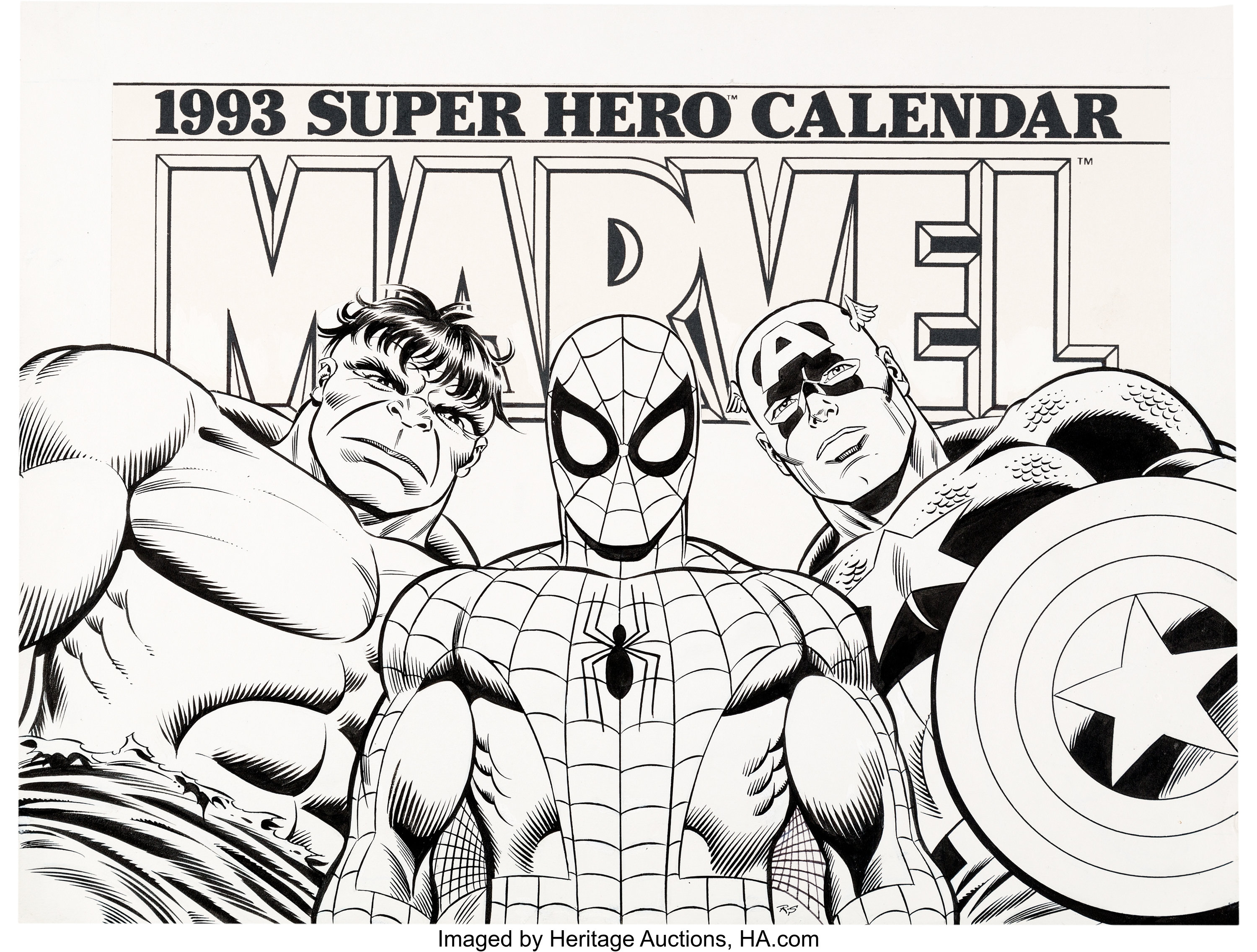 John Romita Sr. and Joe Sinnott Marvel 1993 Super Hero Calendar Lot