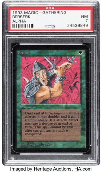 Magic: The Gathering Berserk Alpha Edition PSA NM 7 (Wizards of