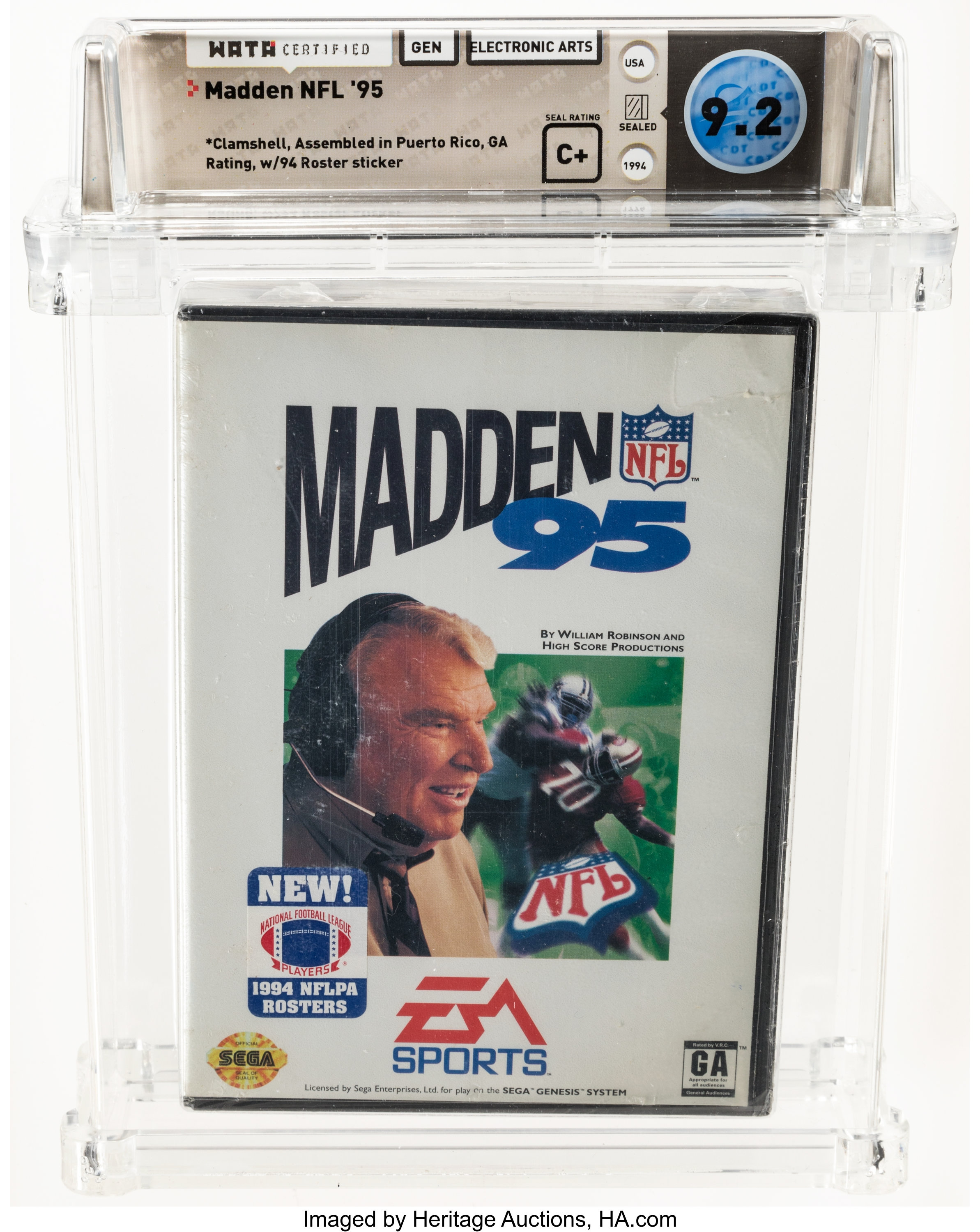 Madden NFL '95 - Wata 9.2 C+ Sealed, GEN Electronic Arts 1994, Lot #11583