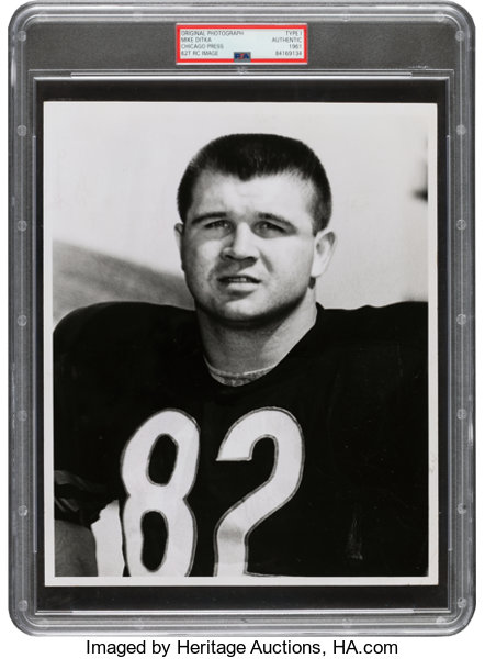 1962 Topps #17 Mike Ditka Beckett Authentic Autograph Signed *4396