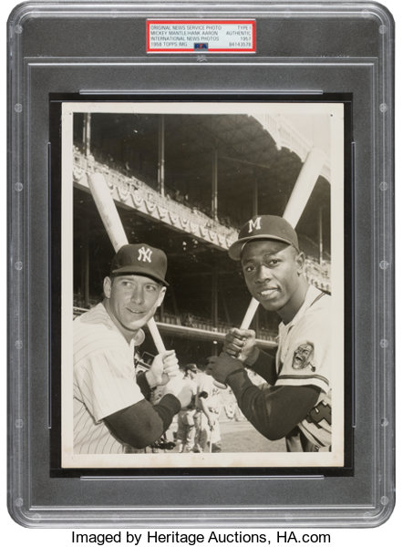 MICKEY MANTLE HANK AARON 1957 WORLD SERIES PRINT (comes in 4 sizes