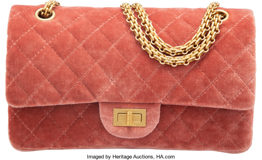 Chanel Pink Quilted Velvet Reissue Double Flap Bag with Gold | Lot #15008 |  Heritage Auctions