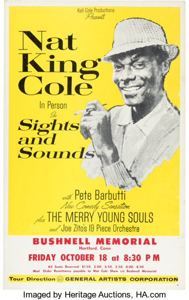 NAT 'KING' COLE, featured in a poster for '3-Dimension', 1953