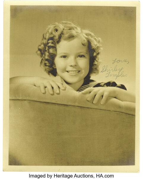 Shirley Temple Signed Photograph. This b&w 8