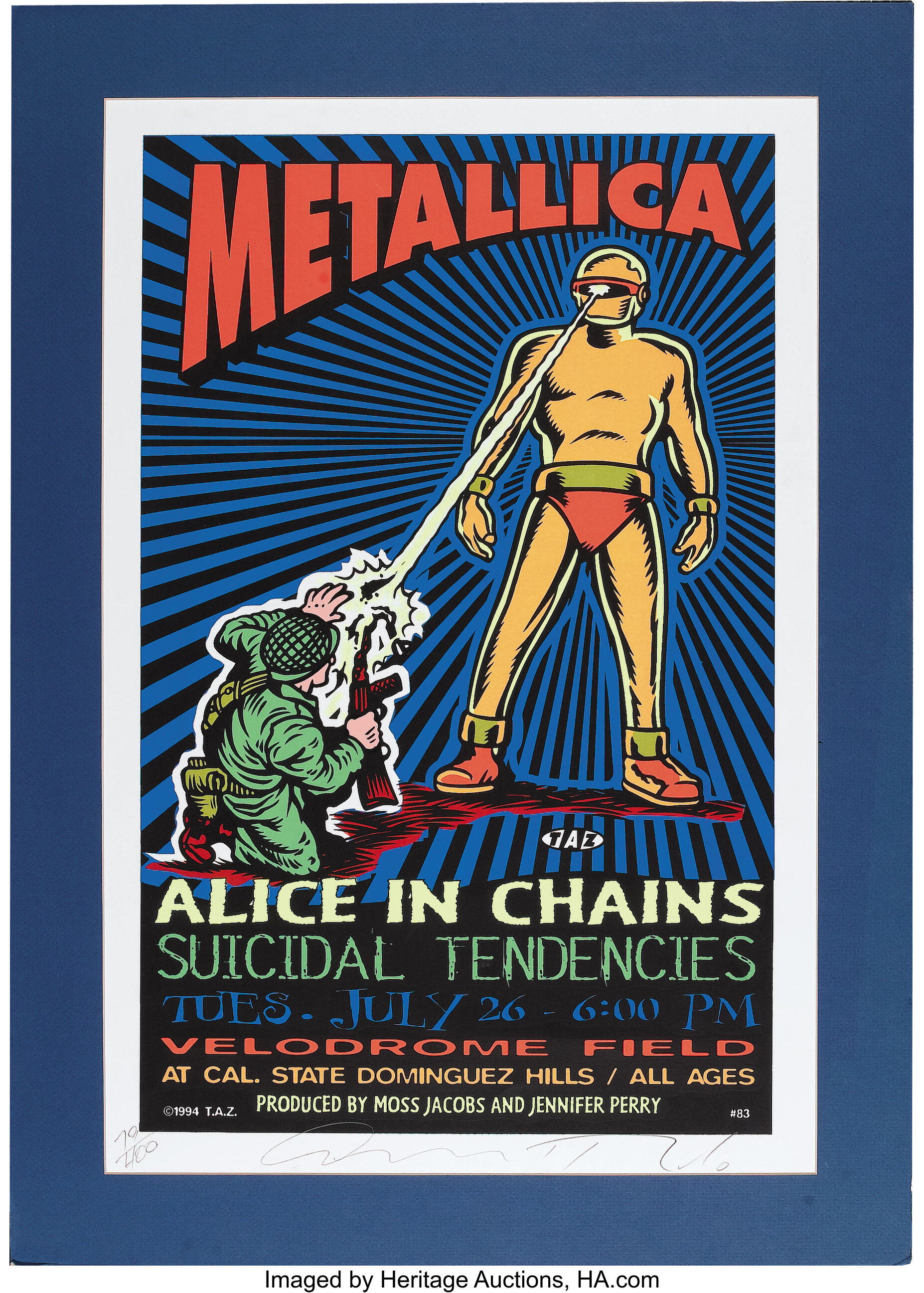 Metallica Blacklight Velodrome Field Concert Artist-Signed Poster