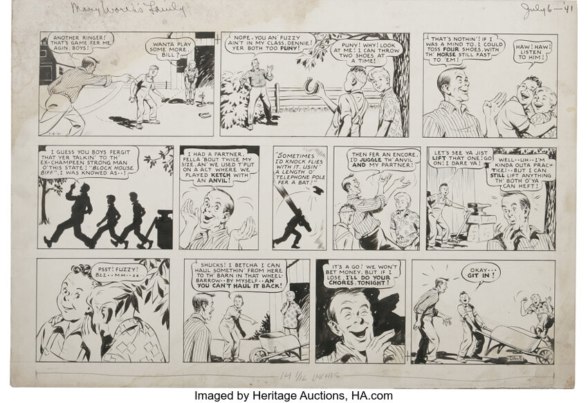 Dale Ulrey Mary Worth S Family Sunday Comic Strip Original - 