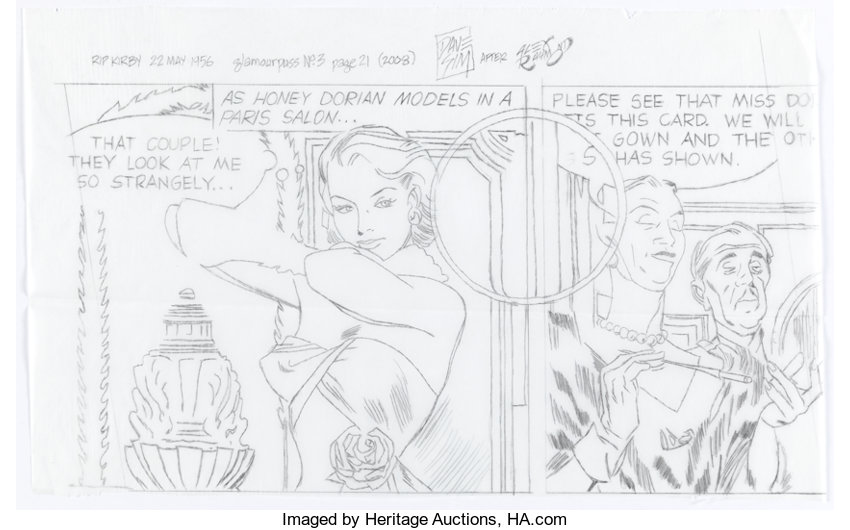 Original Comic Art:Panel Pages, Dave Sim glamourpuss #3 Partial Page 21 Illustration Rip Kirby