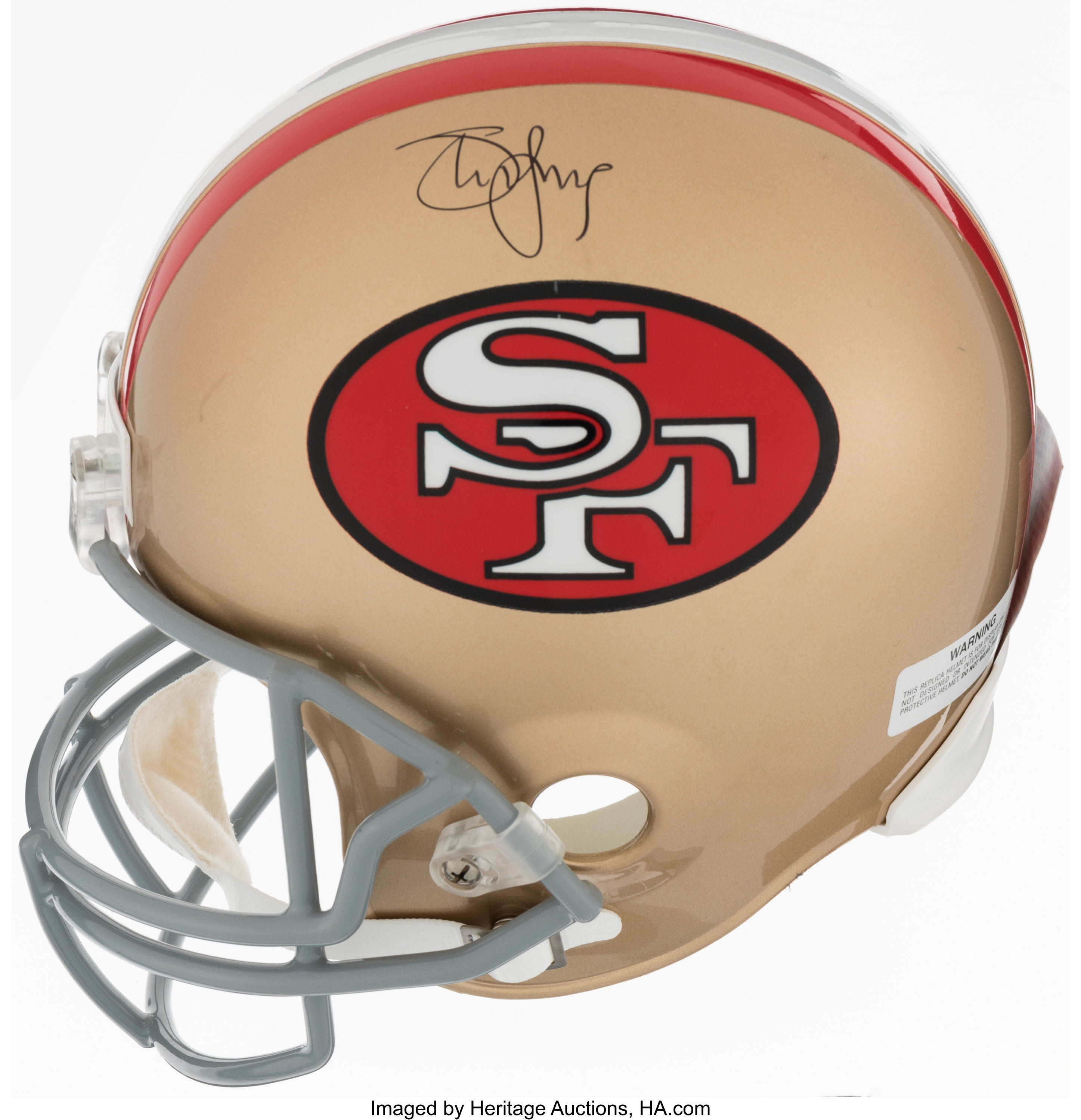 Lot Detail - Jerry Rice San Francisco 49ers Game-Used and Signed Helmet