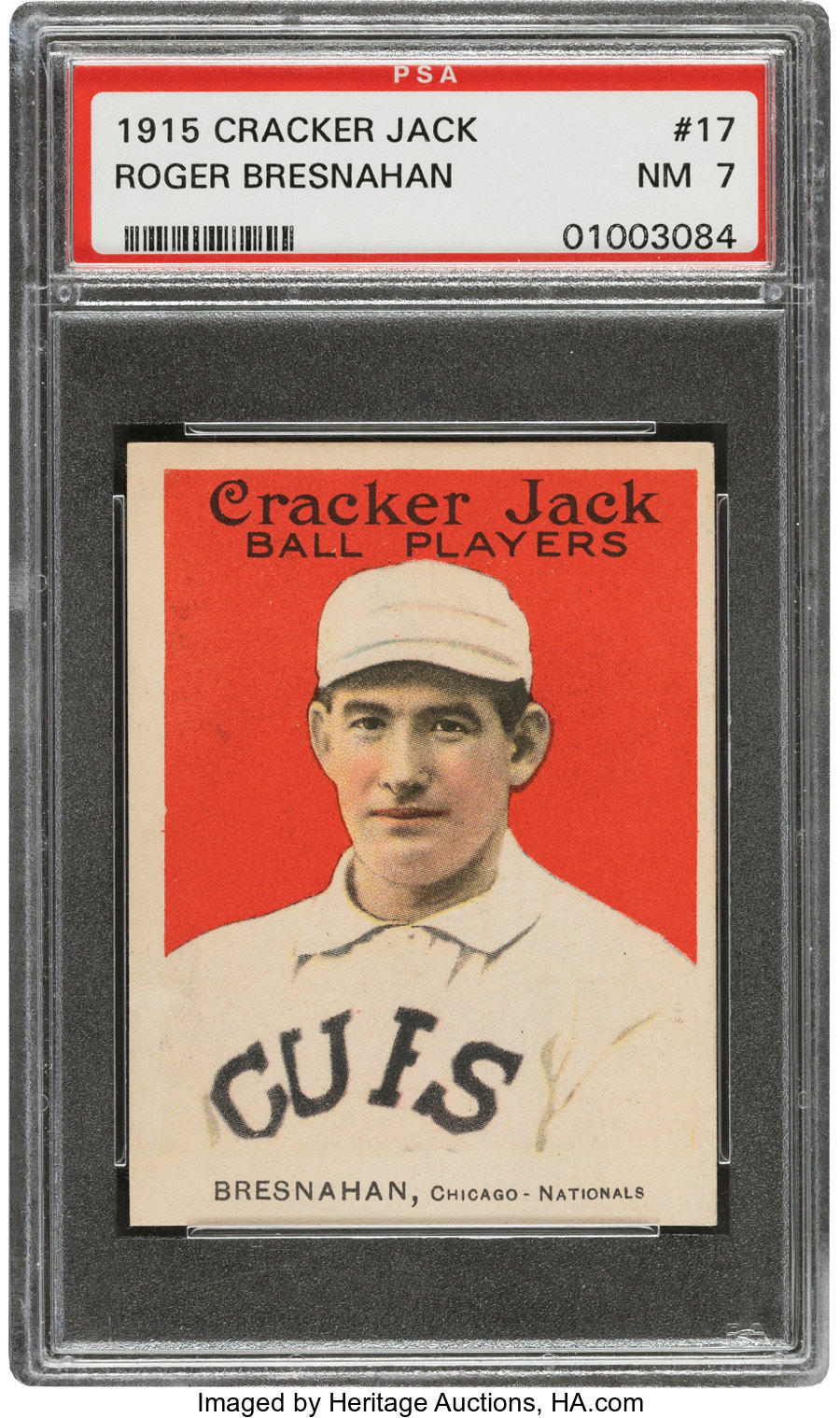 1915 Cracker Jack Roger Bresnahan #17 PSA NM 7
