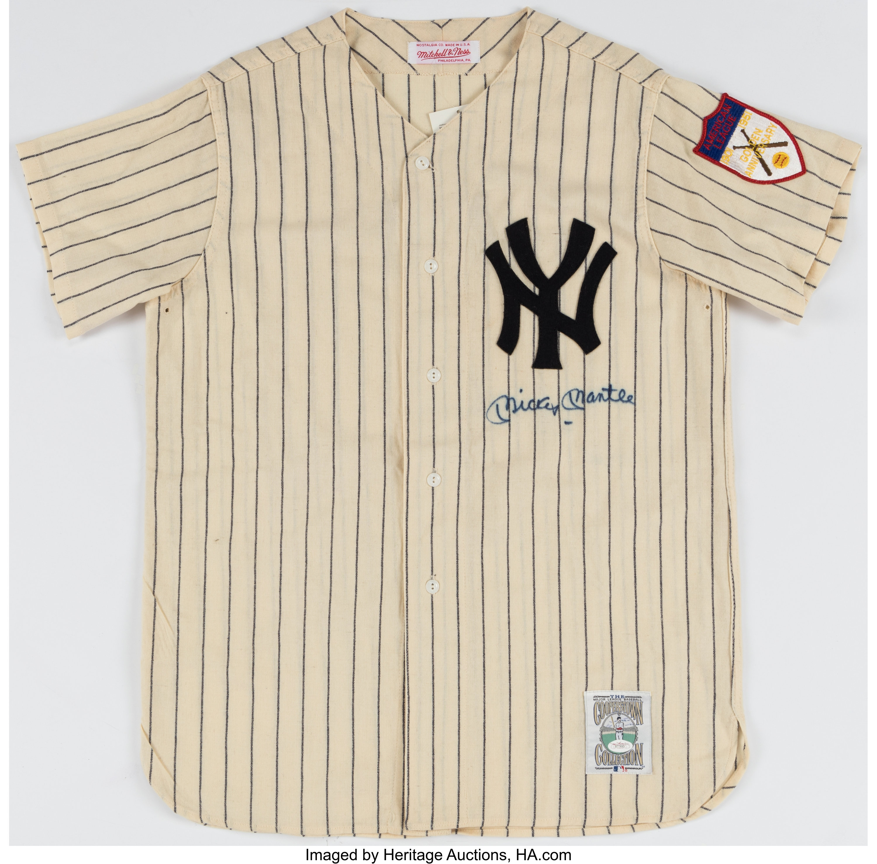 mickey mantle signed jersey