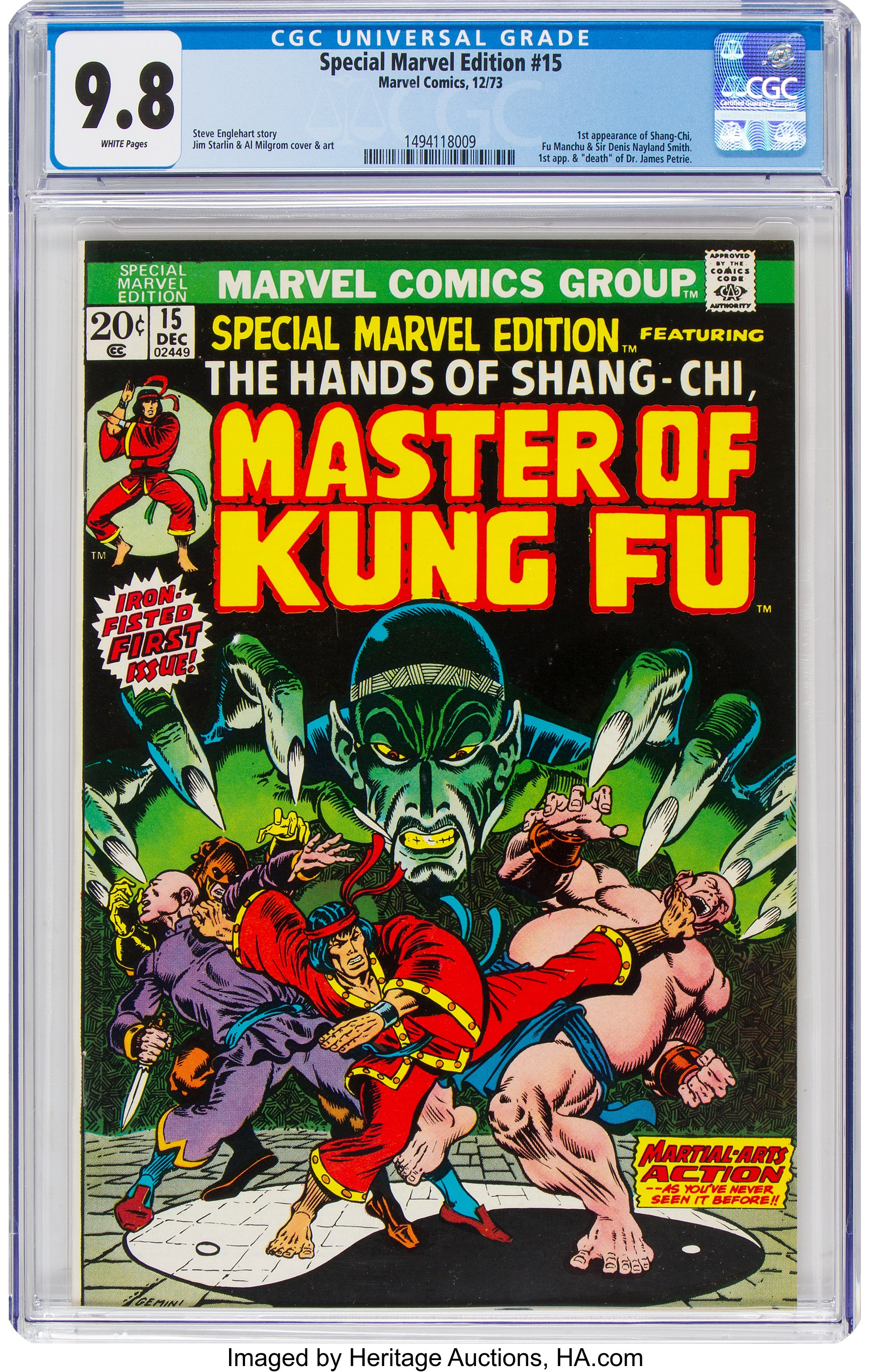 Special Marvel Edition 15 Master Of Kung Fu Marvel 1973 Cgc Lot Heritage Auctions