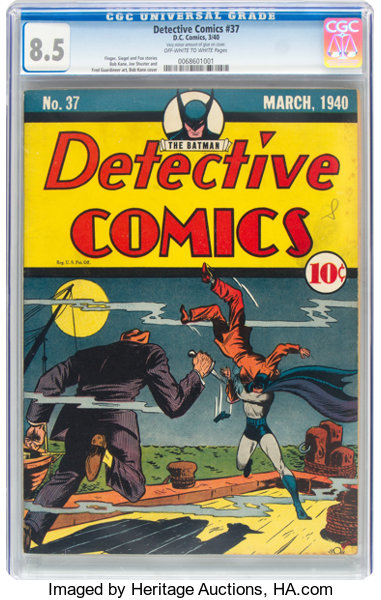 Golden Age (1938-1955):Superhero, Detective Comics #37 (DC, 1940) CGC VF+ 8.5 Off-white to white pages....