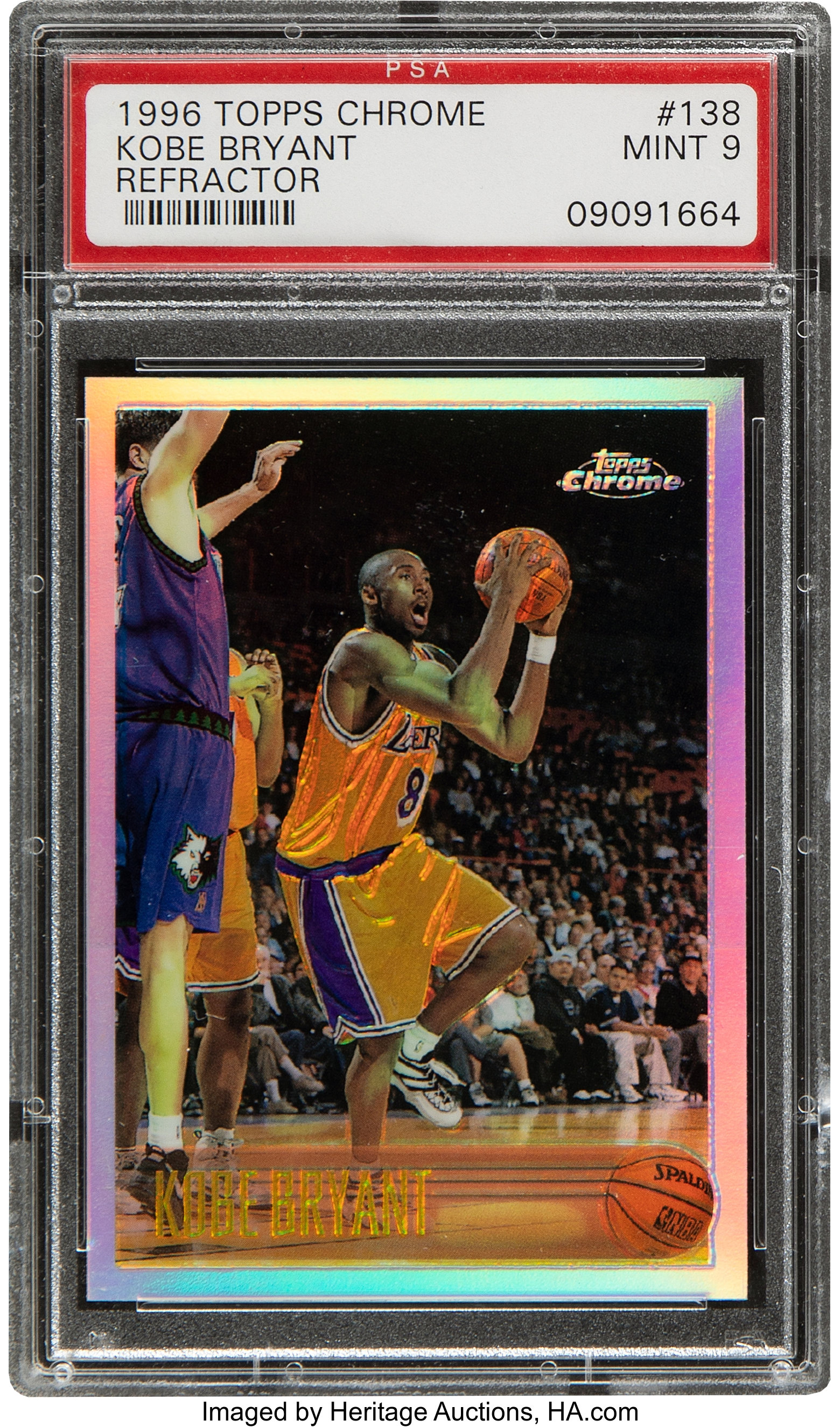 1996 Topps Chrome Kobe Bryant (Refractor) #138 PSA Mint 9