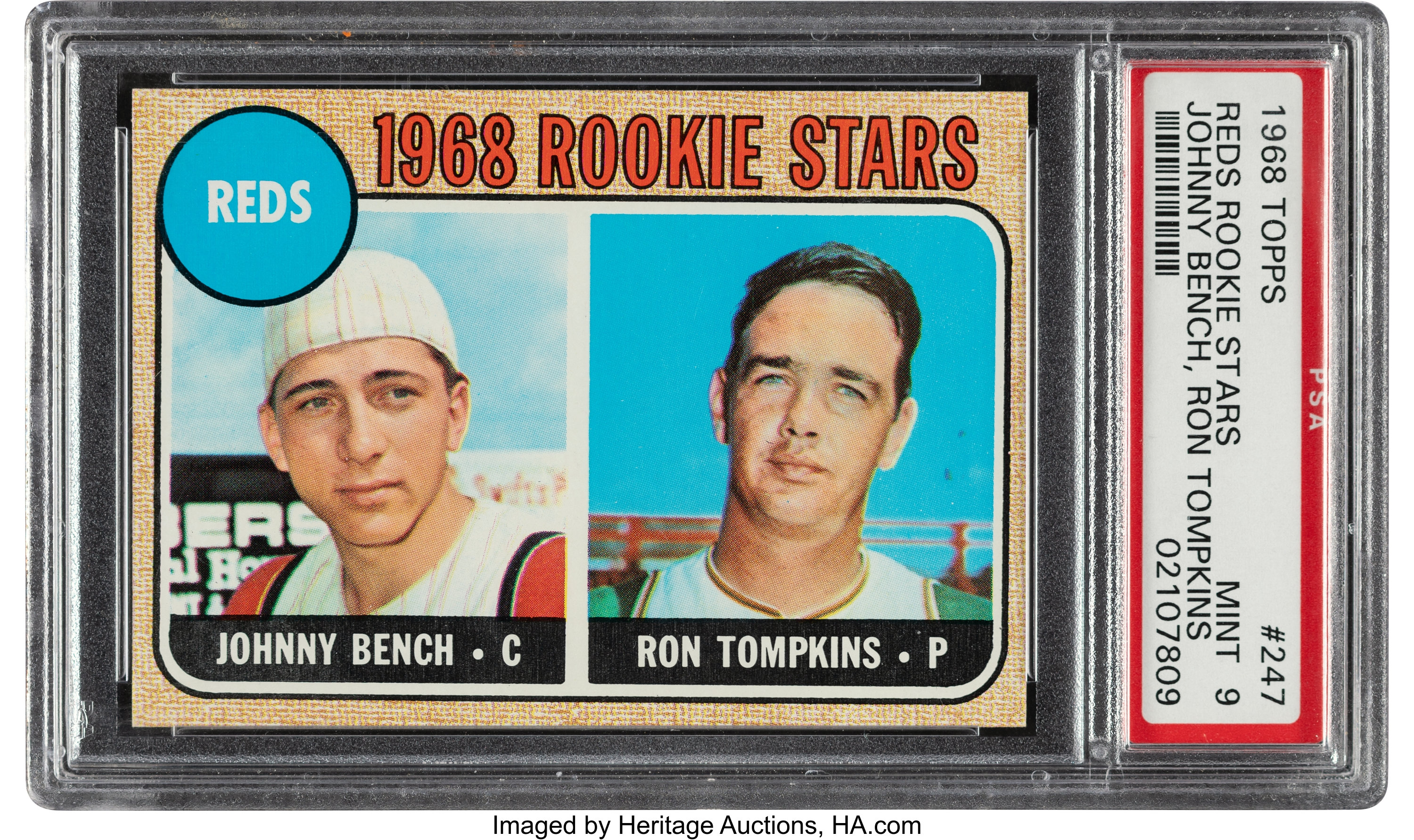 1968 Topps Johnny Bench Reds Rookies 247 Psa Mint 9 Tne Lot 56153 Heritage Auctions