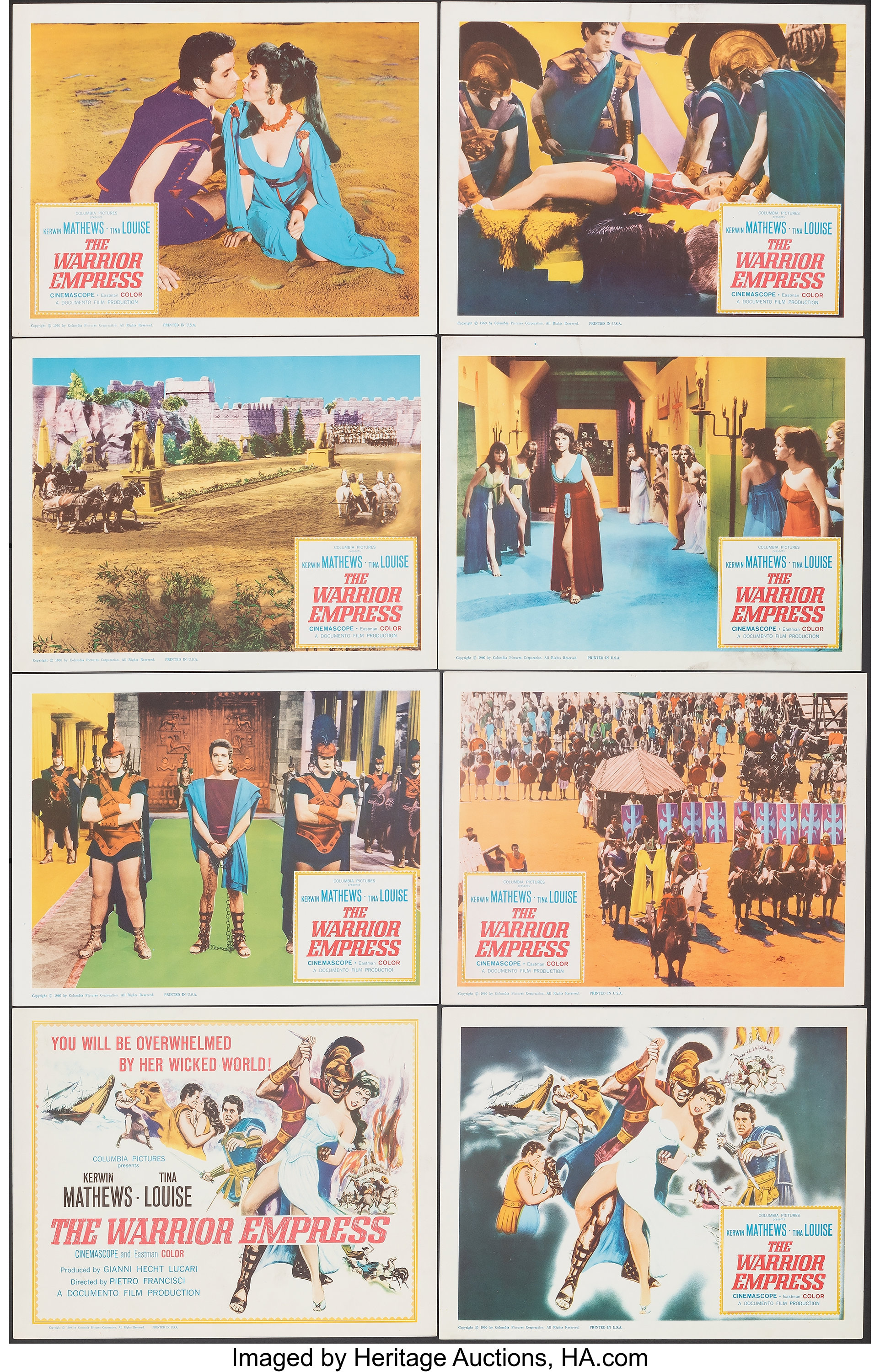 The Warrior Empress Columbia 1960 Very Fine Lobby Card Set Of Lot Heritage Auctions